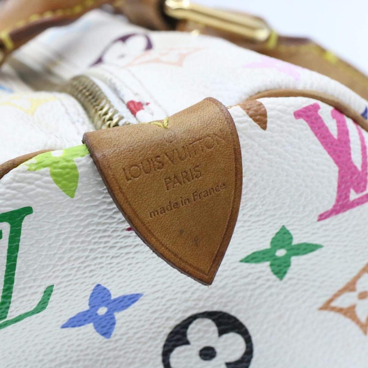 Louis Vuitton LOUIS VUITTON Monogram Murakami White Speedy 30 Hand Bag SP0013