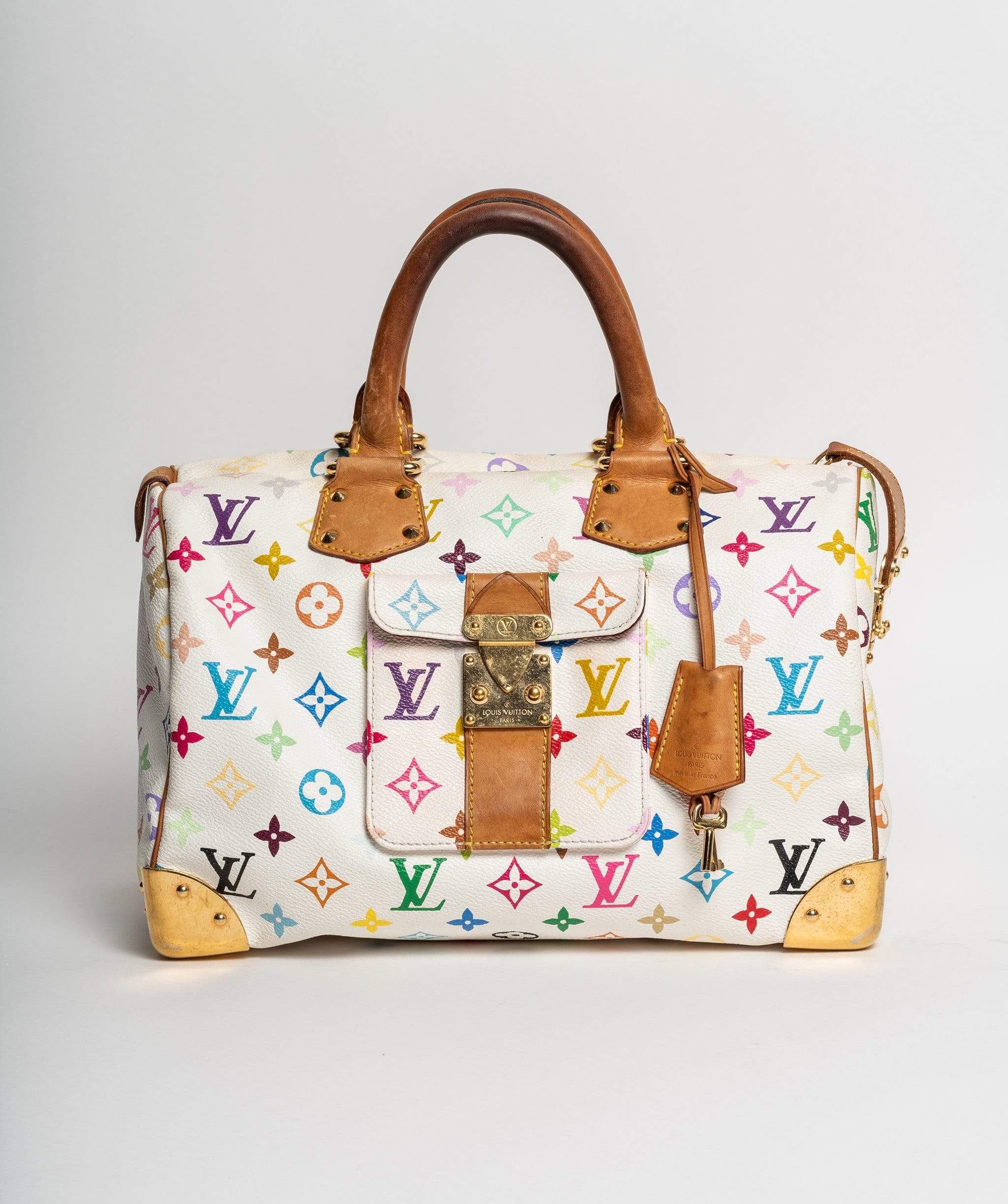 Louis Vuitton LOUIS VUITTON Monogram Murakami White Speedy 30 Hand Bag SP0013