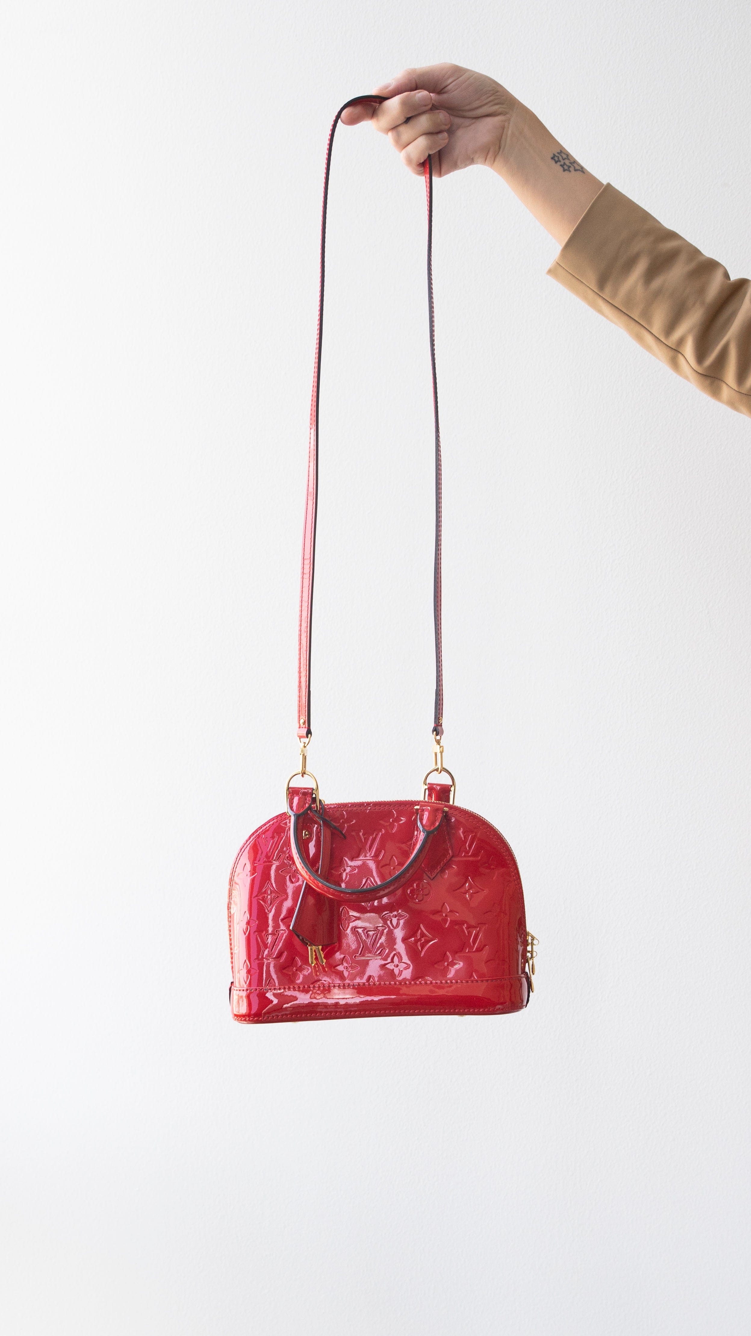 Louis Vuitton Louis Vuitton Monogram Vernis Alma BB  Cherry Red RJL1302