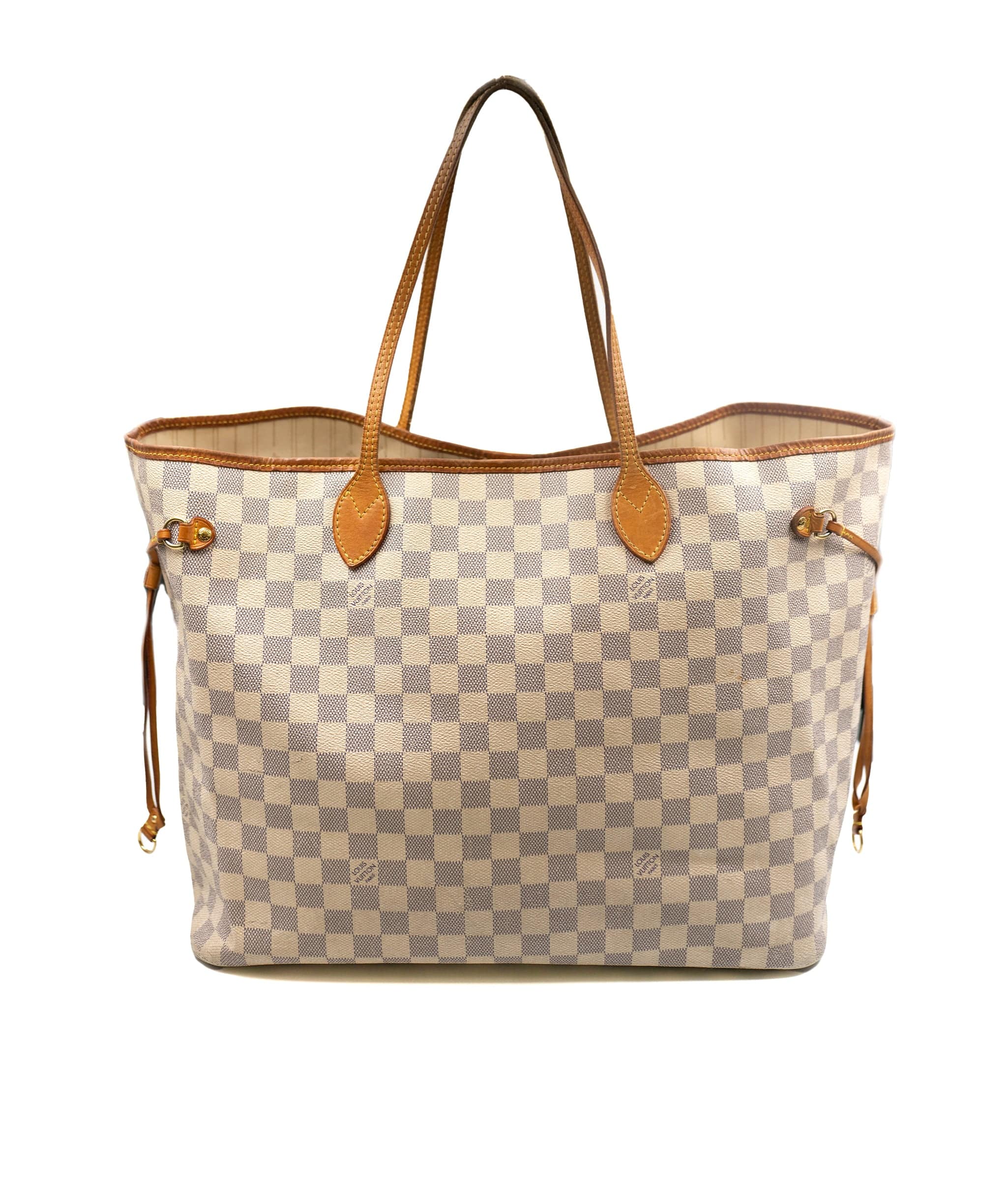 Louis Vuitton Louis Vuitton Neverfull MM Ivory Damier Azur Golden Brass A - AWL2391