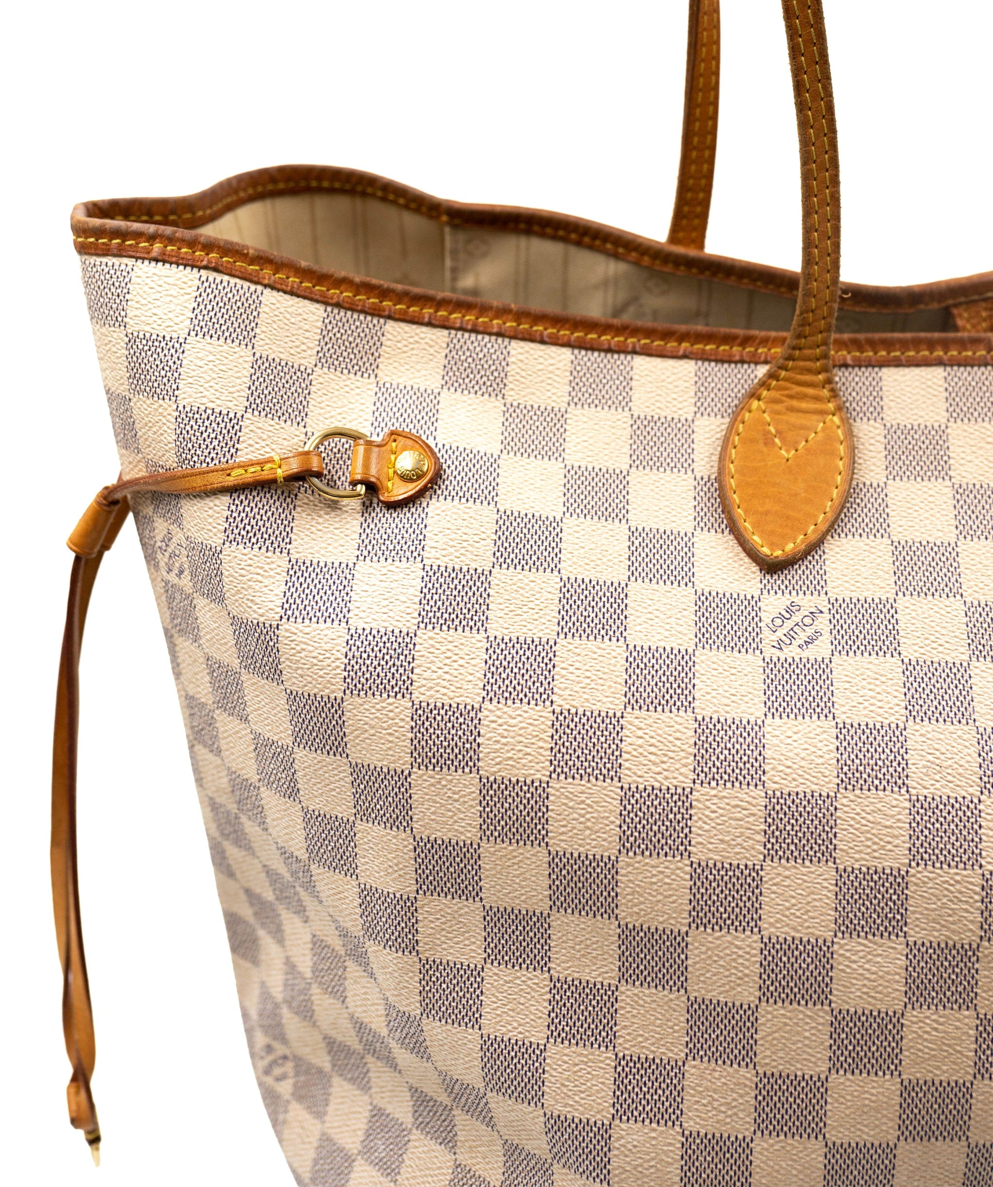 Louis Vuitton Louis Vuitton Neverfull MM Ivory Damier Azur Golden Brass A - AWL2391