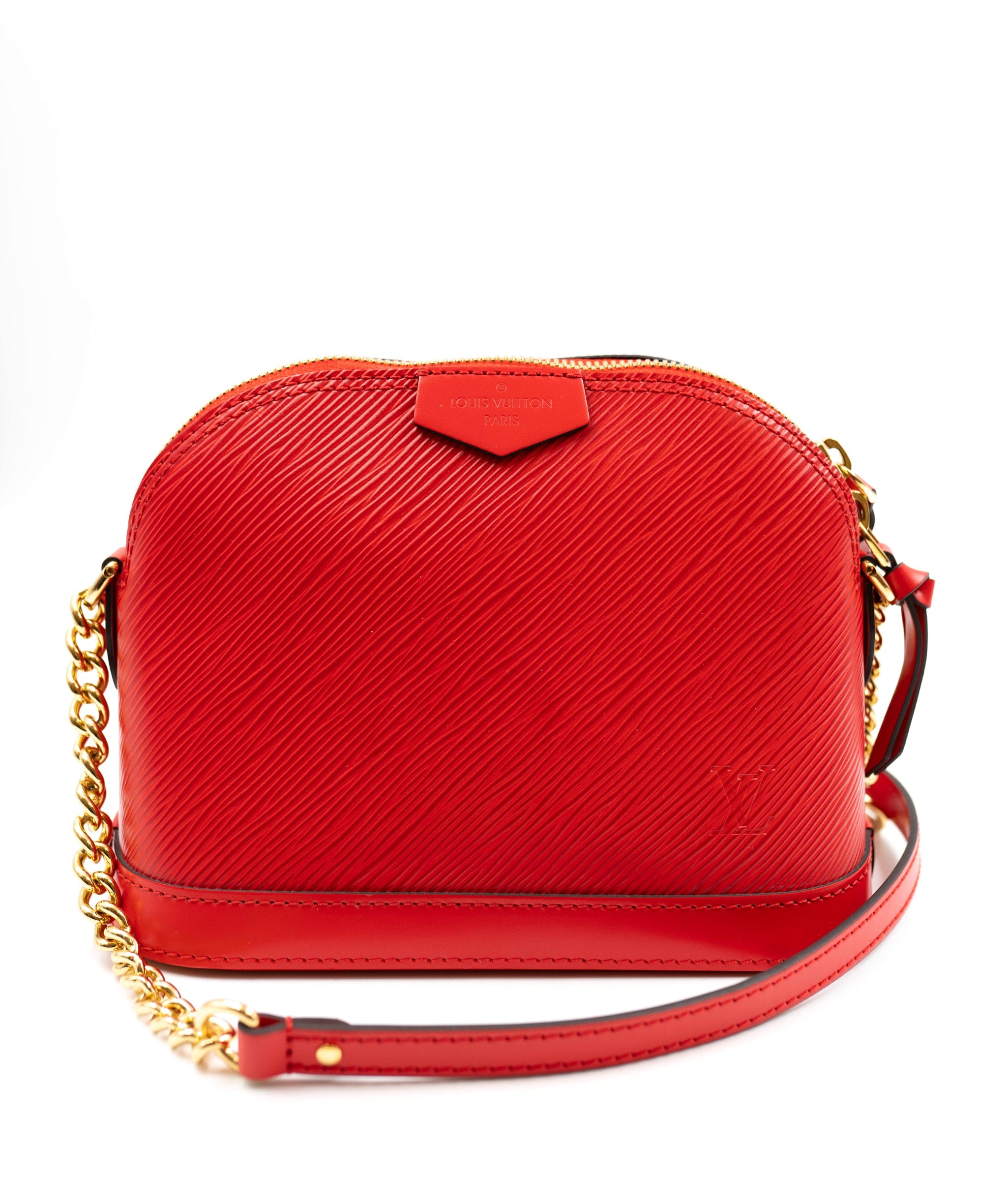 Louis Vuitton LV Alma Red Bag  BB with Fixed Crossbody Chain - AWL3208