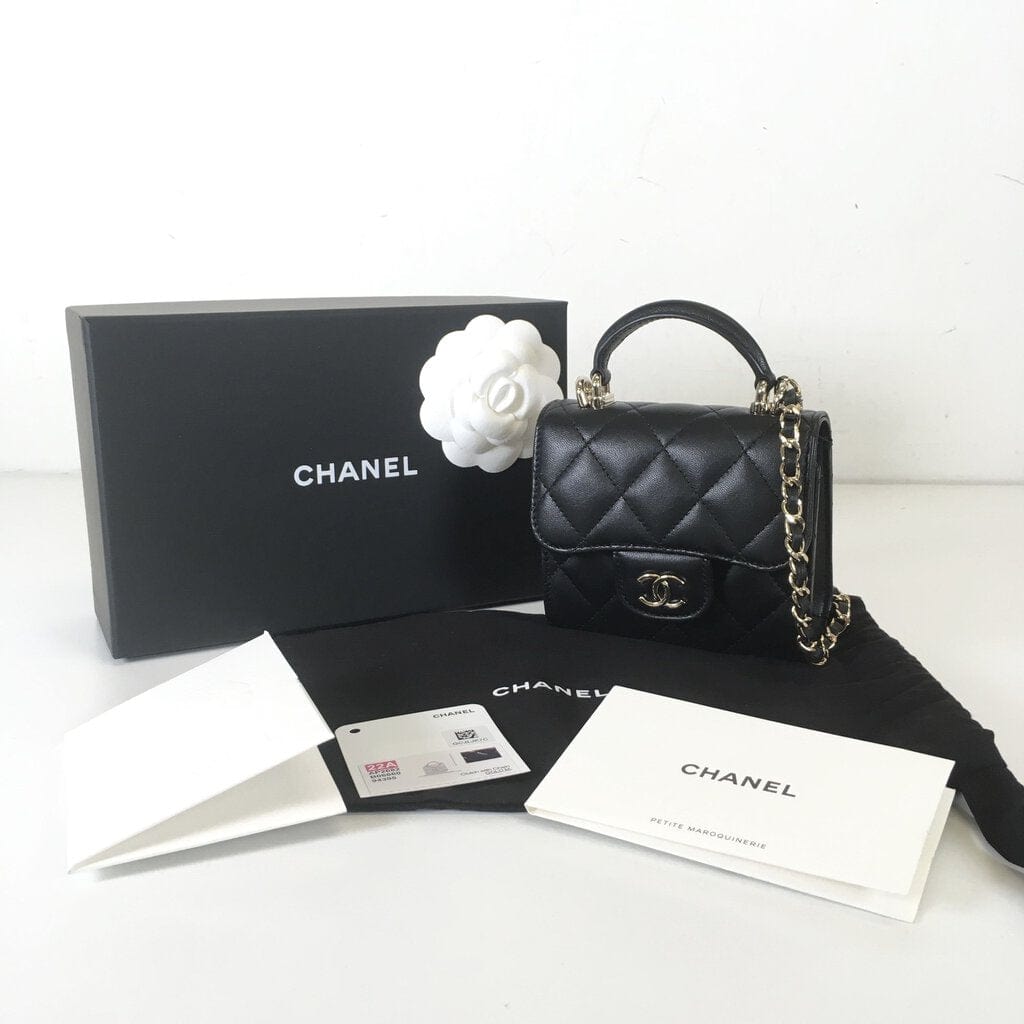 Luxe Du Jour Chanel Top Handle Clutch with Chain