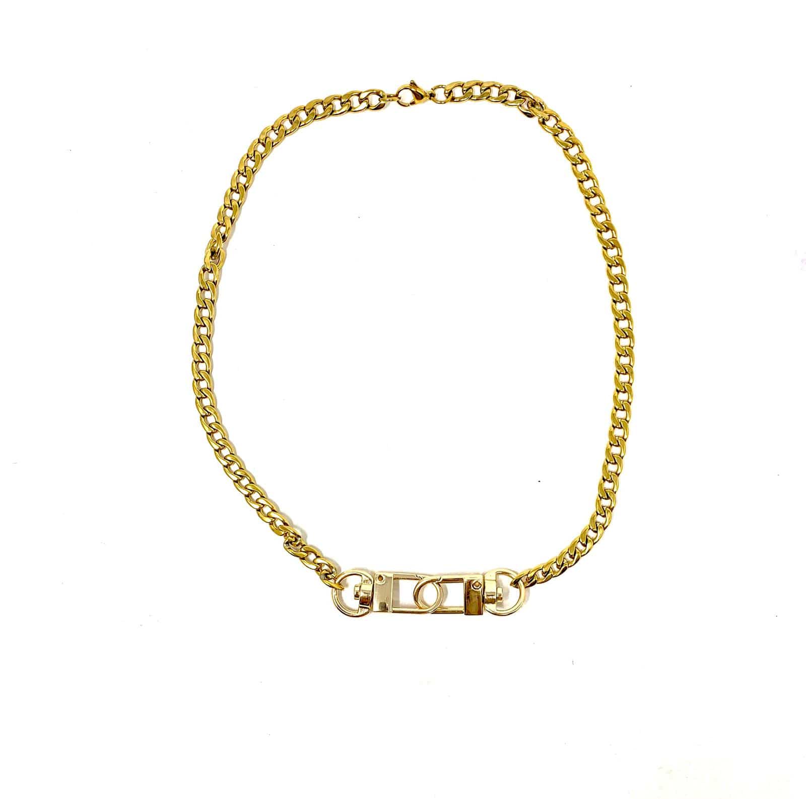 Luxury Promise Gold Chain Short Necklace With Clip