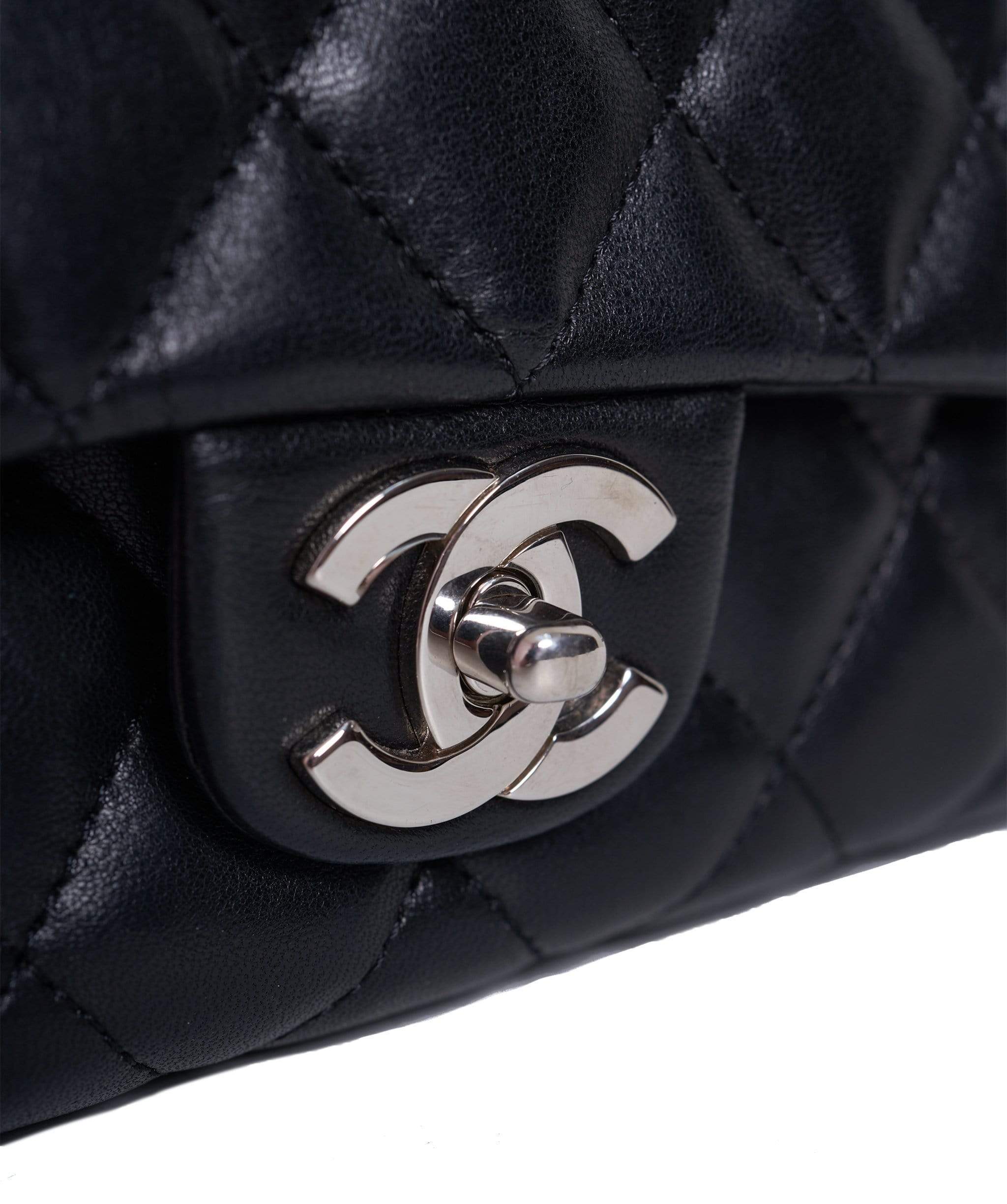 LuxuryPromise Chanel Black Lambskin Coco Top Handle Bag Silver Hardware - AGL1233