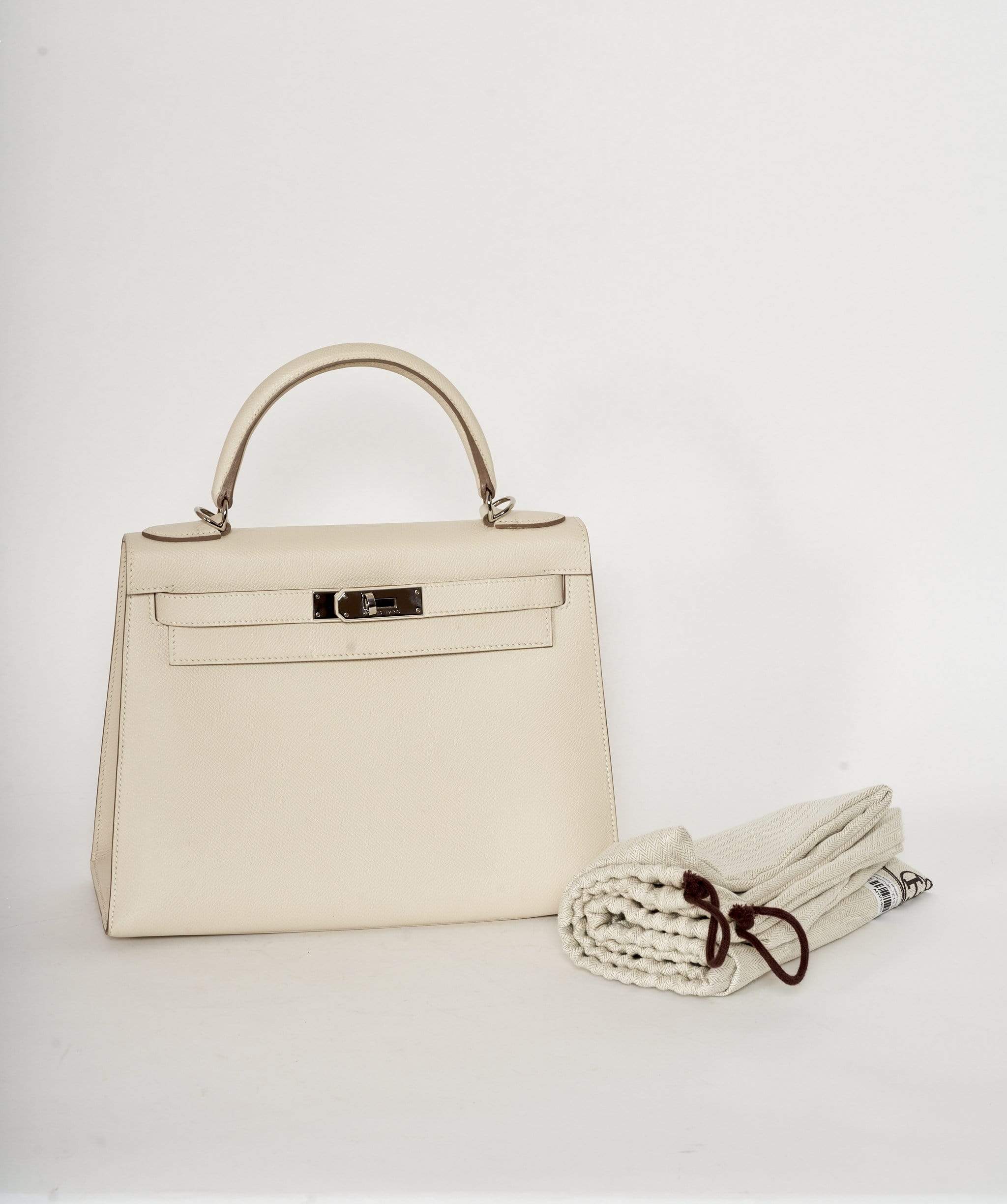 LuxuryPromise Hermes Kelly 28 Craie Epsom  - ASL1583