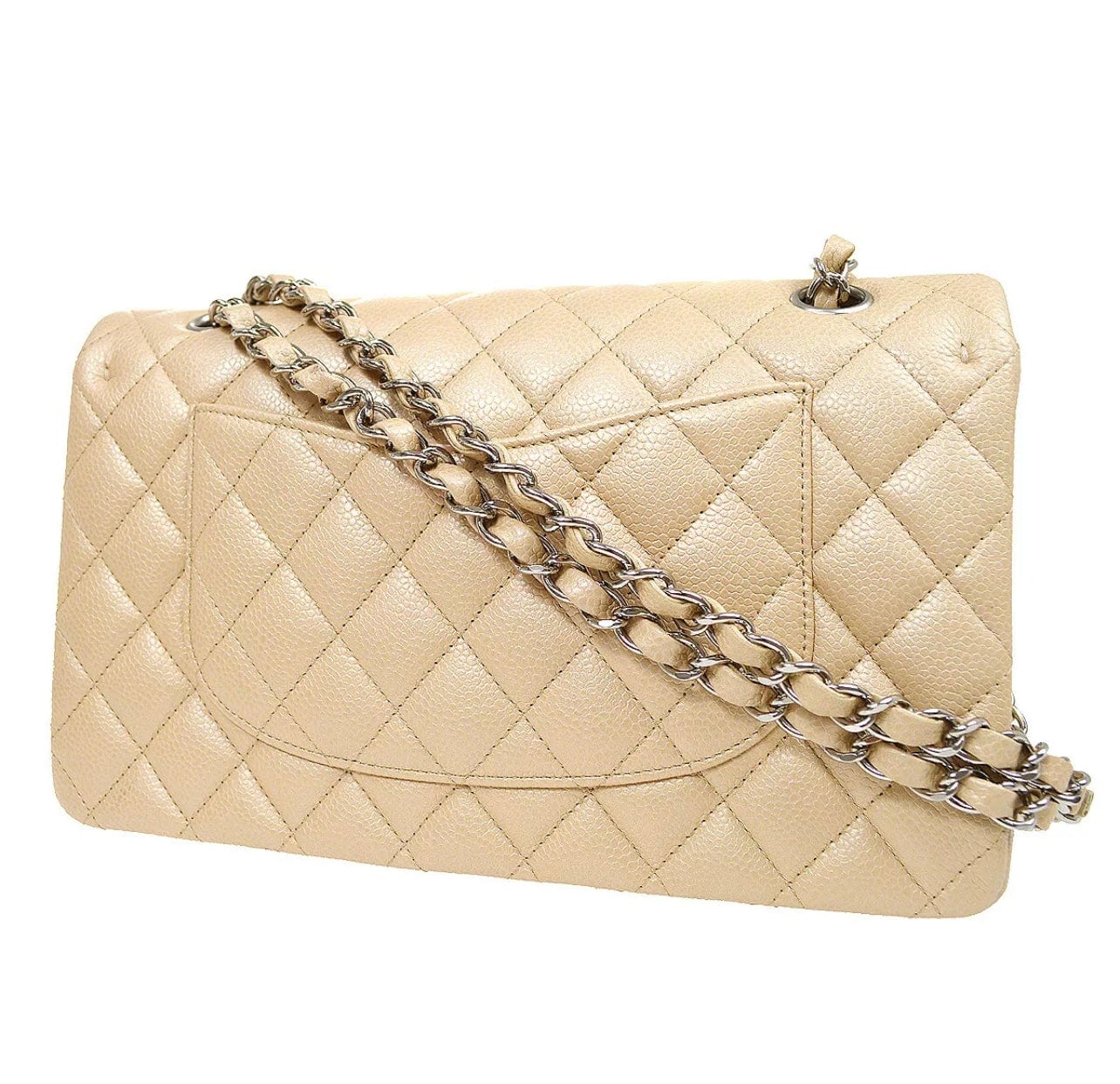 LuxuryPromise Chanel medium classic flap beige caviar