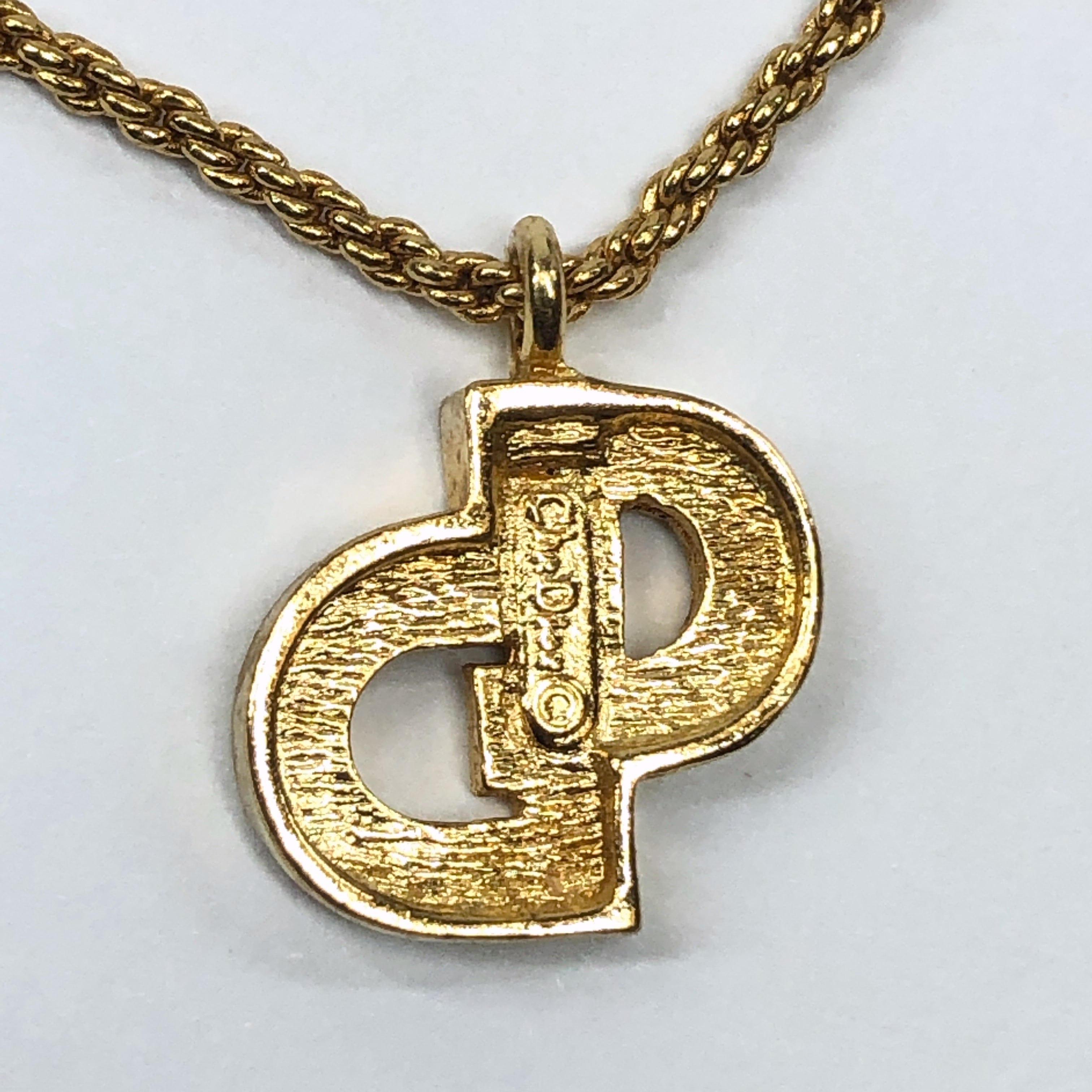 LuxuryPromise Christian Dior CD Rhinestone Necklace Gold