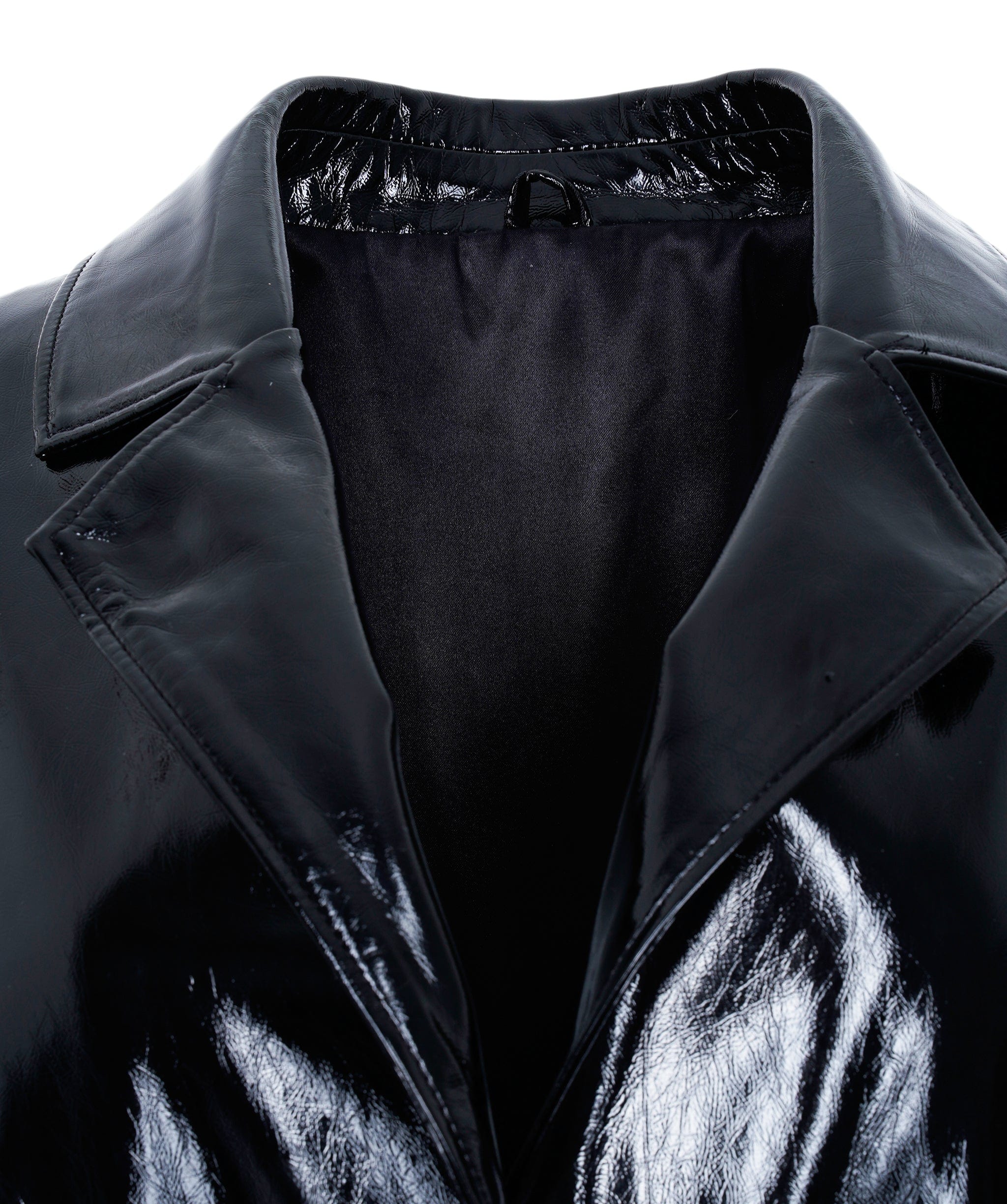 LuxuryPromise black patent leather blazer jacket AVC1055