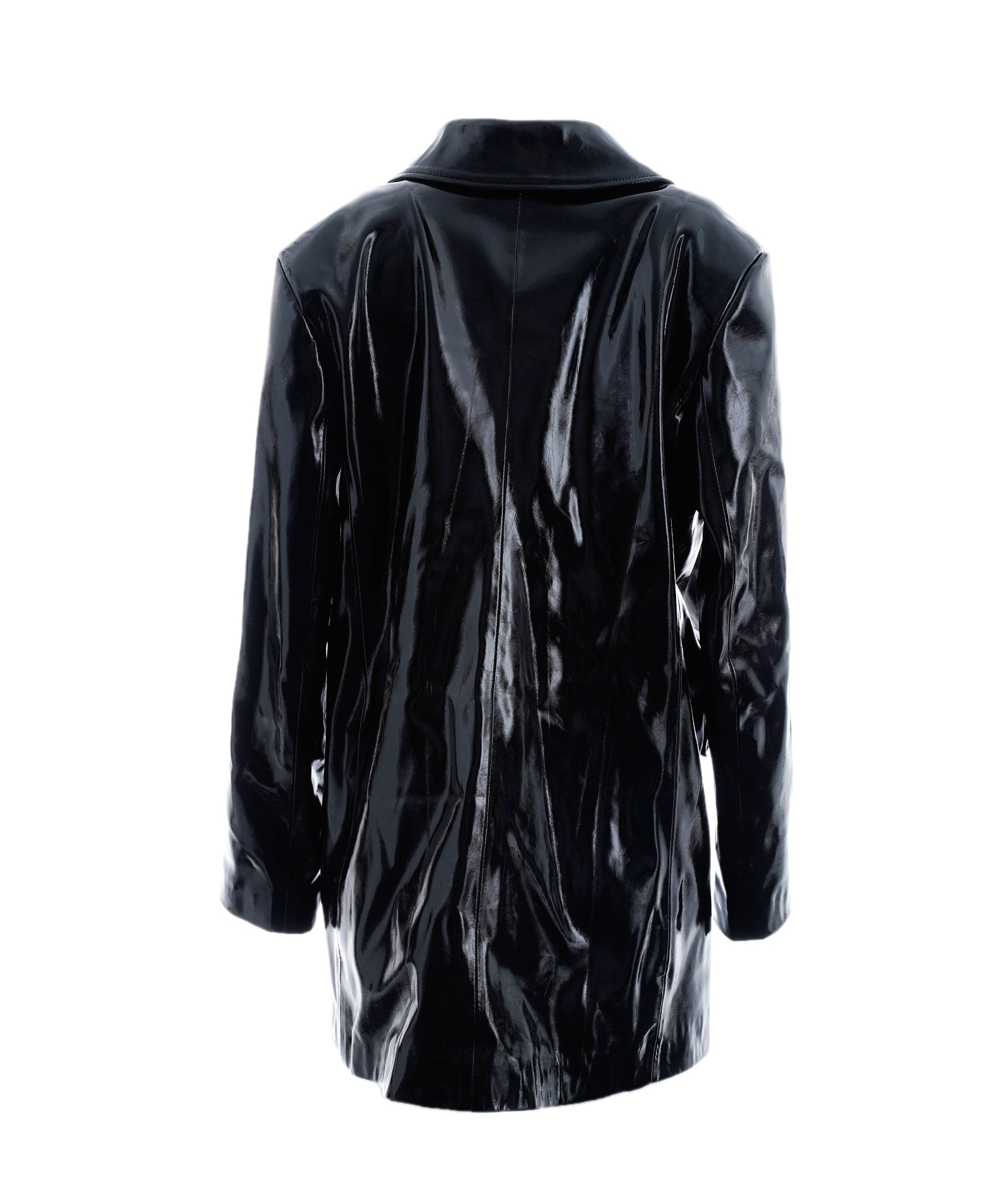 LuxuryPromise black patent leather blazer jacket AVC1055