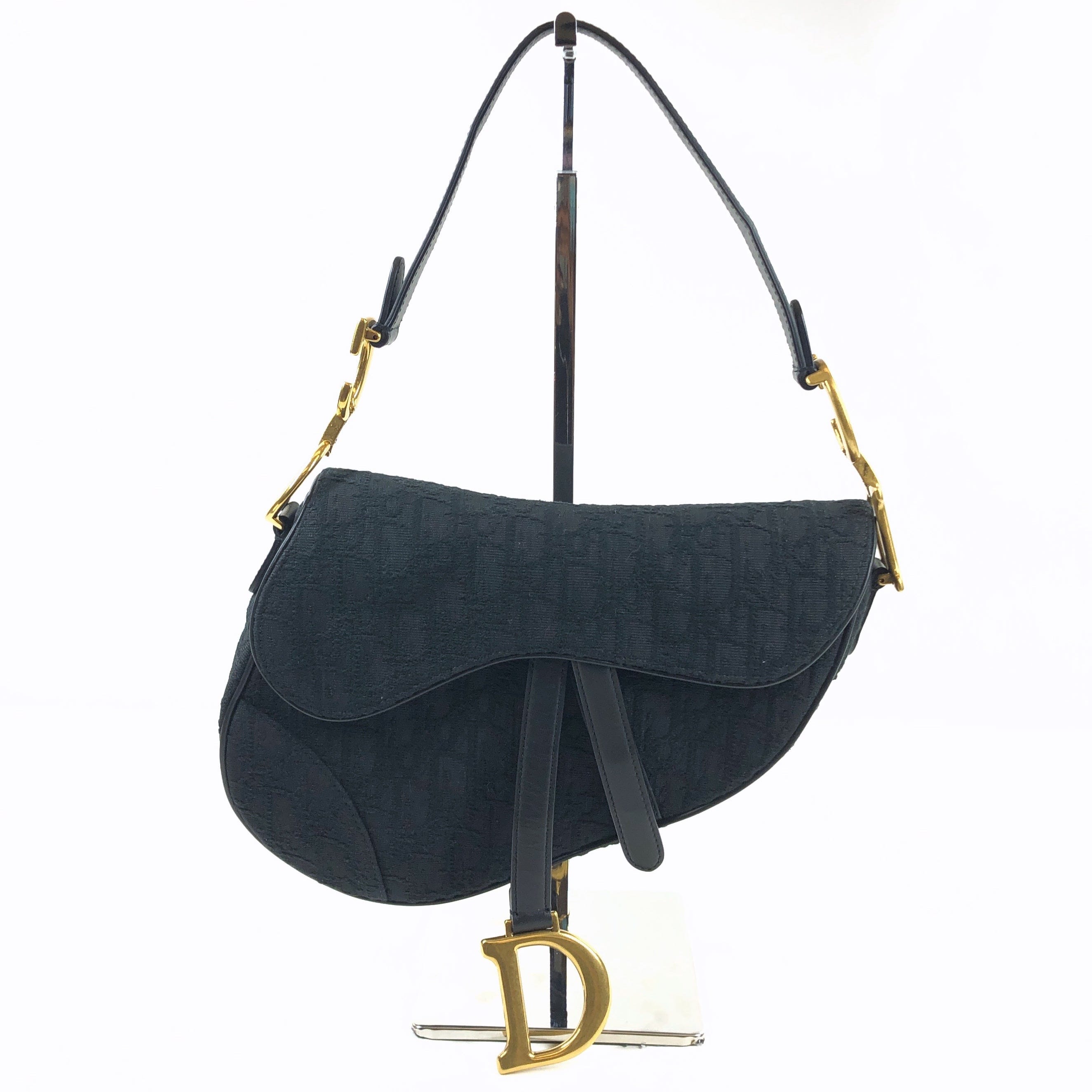 LuxuryPromise Dior Saddle Bag Black Trotter Canvas