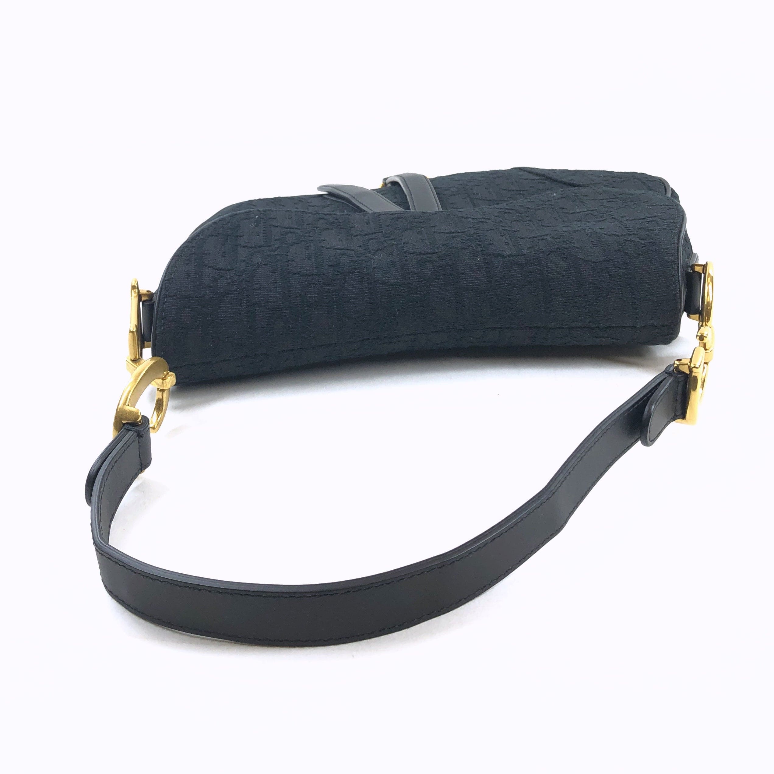 LuxuryPromise Dior Saddle Bag Black Trotter Canvas