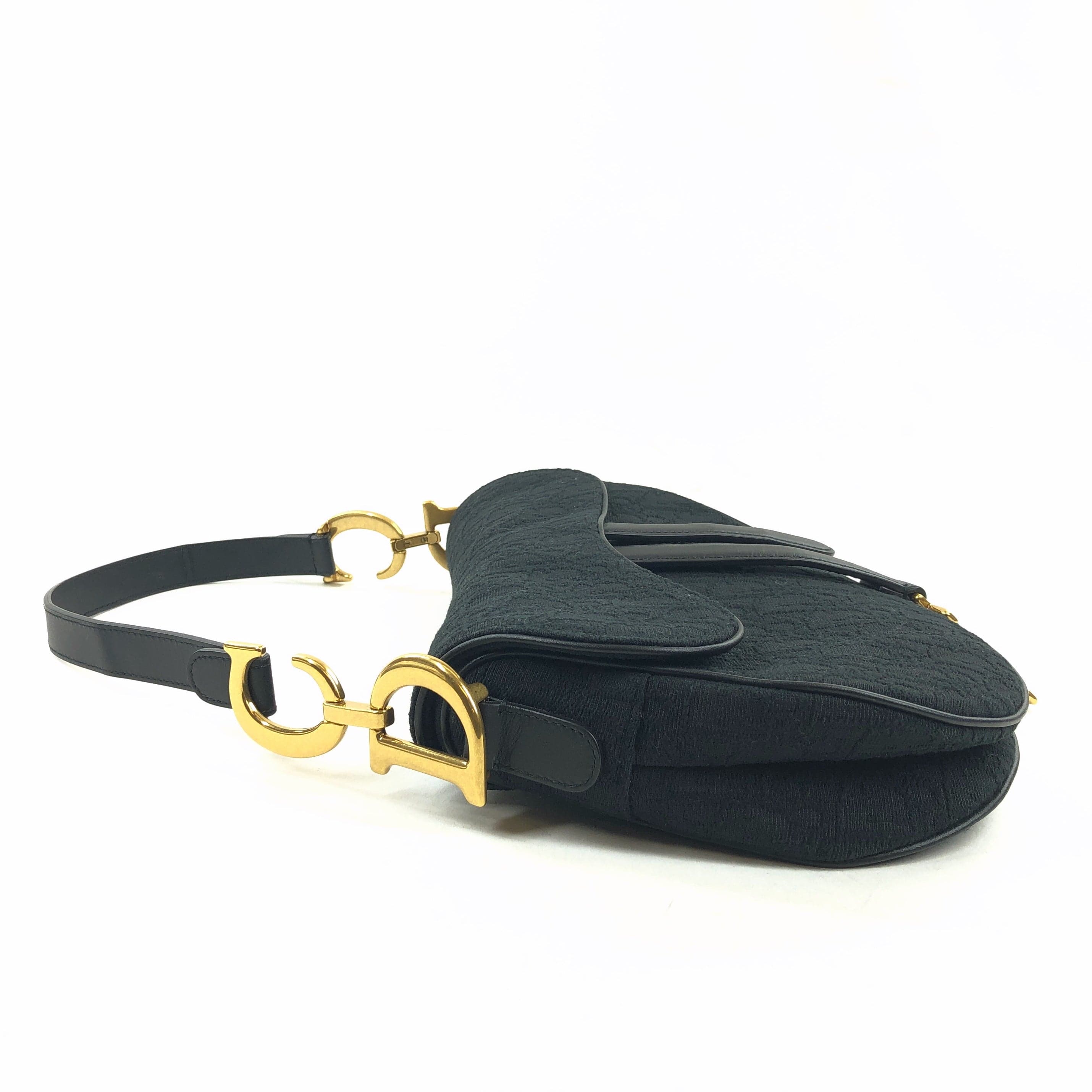 LuxuryPromise Dior Saddle Bag Black Trotter Canvas