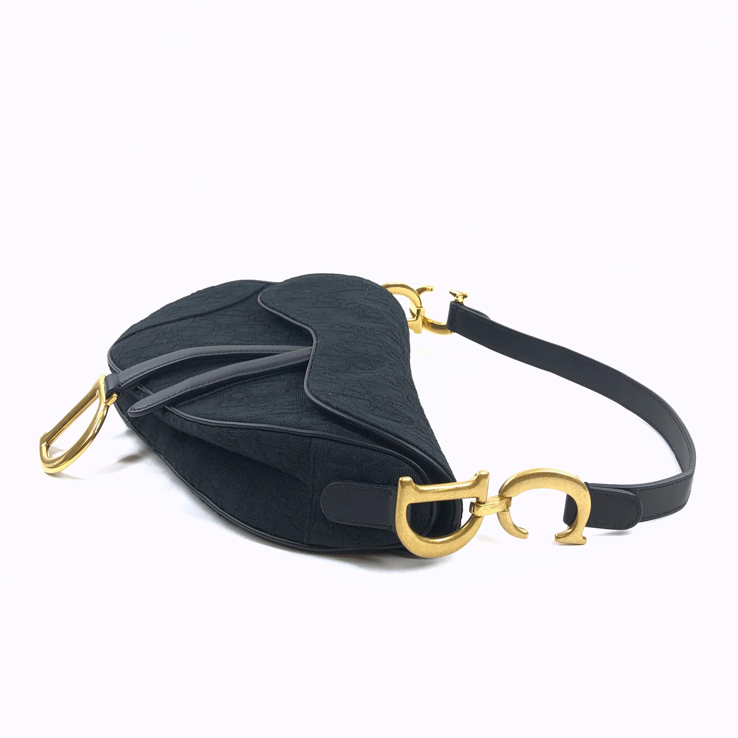 LuxuryPromise Dior Saddle Bag Black Trotter Canvas