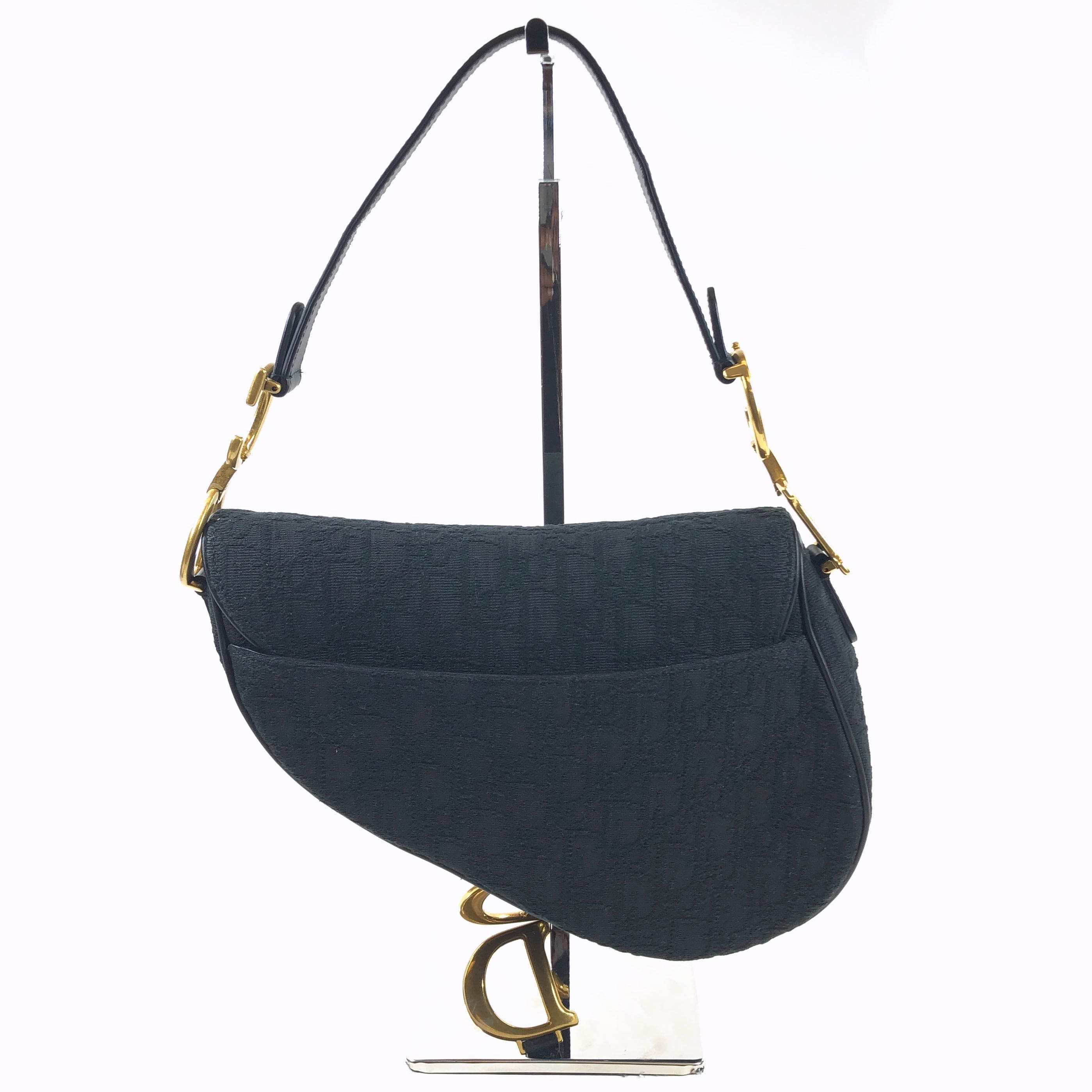 LuxuryPromise Dior Saddle Bag Black Trotter Canvas