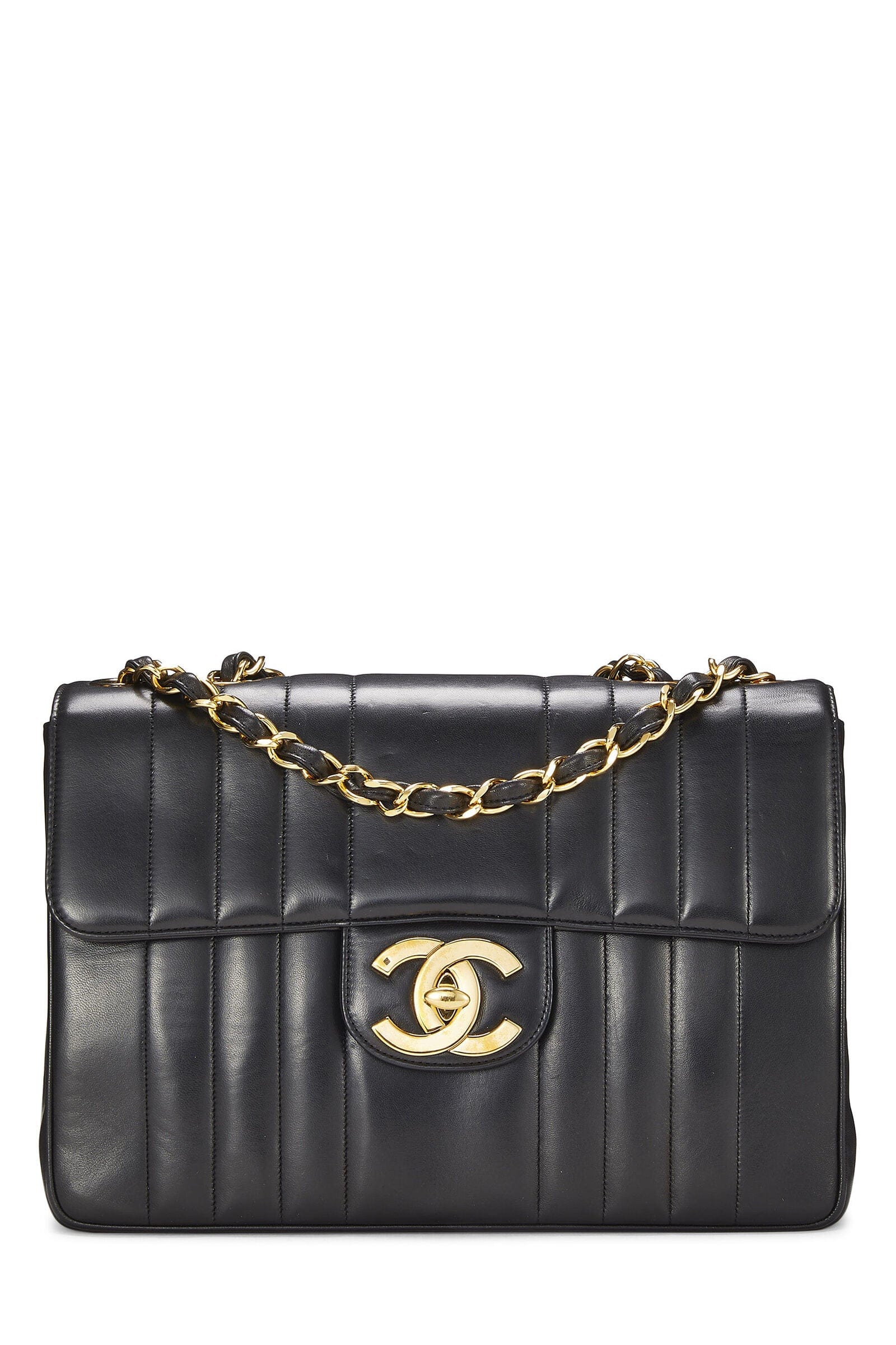 LuxuryPromise Chanel Black Jumbo Lambskin Mademoiselle Vertical Flap Q6B14H1IK4046