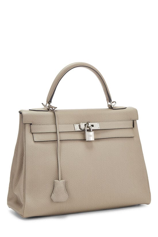 LuxuryPromise Hermes Kelly 32 Gris Tourterelle Togo PHW QGB0H132EB001A