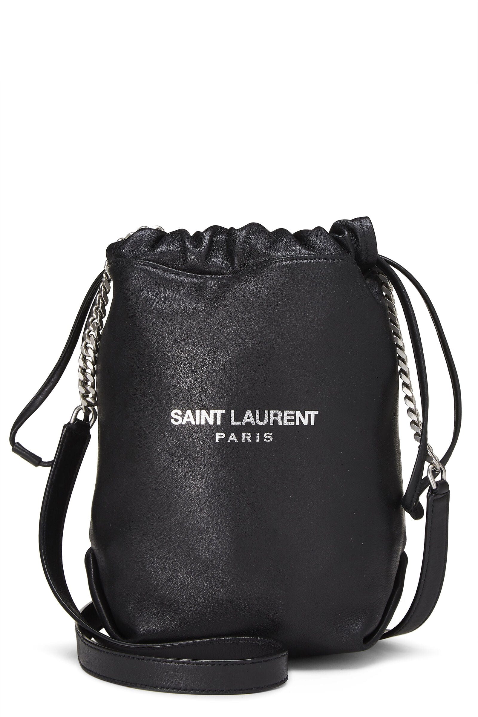 LuxuryPromise YSL BLACK LEATHER TEDDY BUCKET BAG