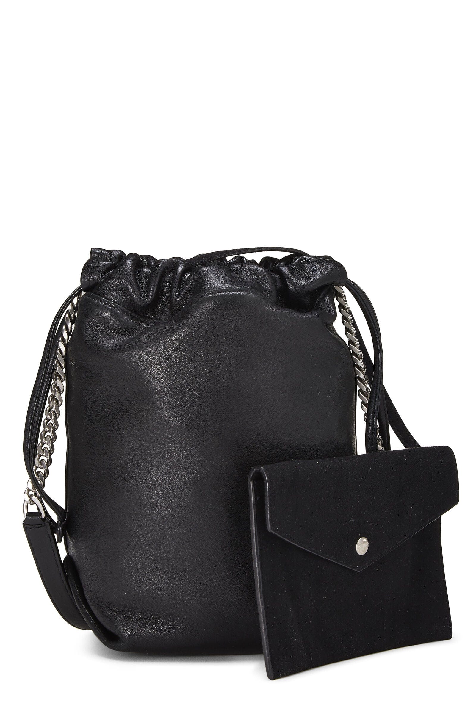 LuxuryPromise YSL BLACK LEATHER TEDDY BUCKET BAG