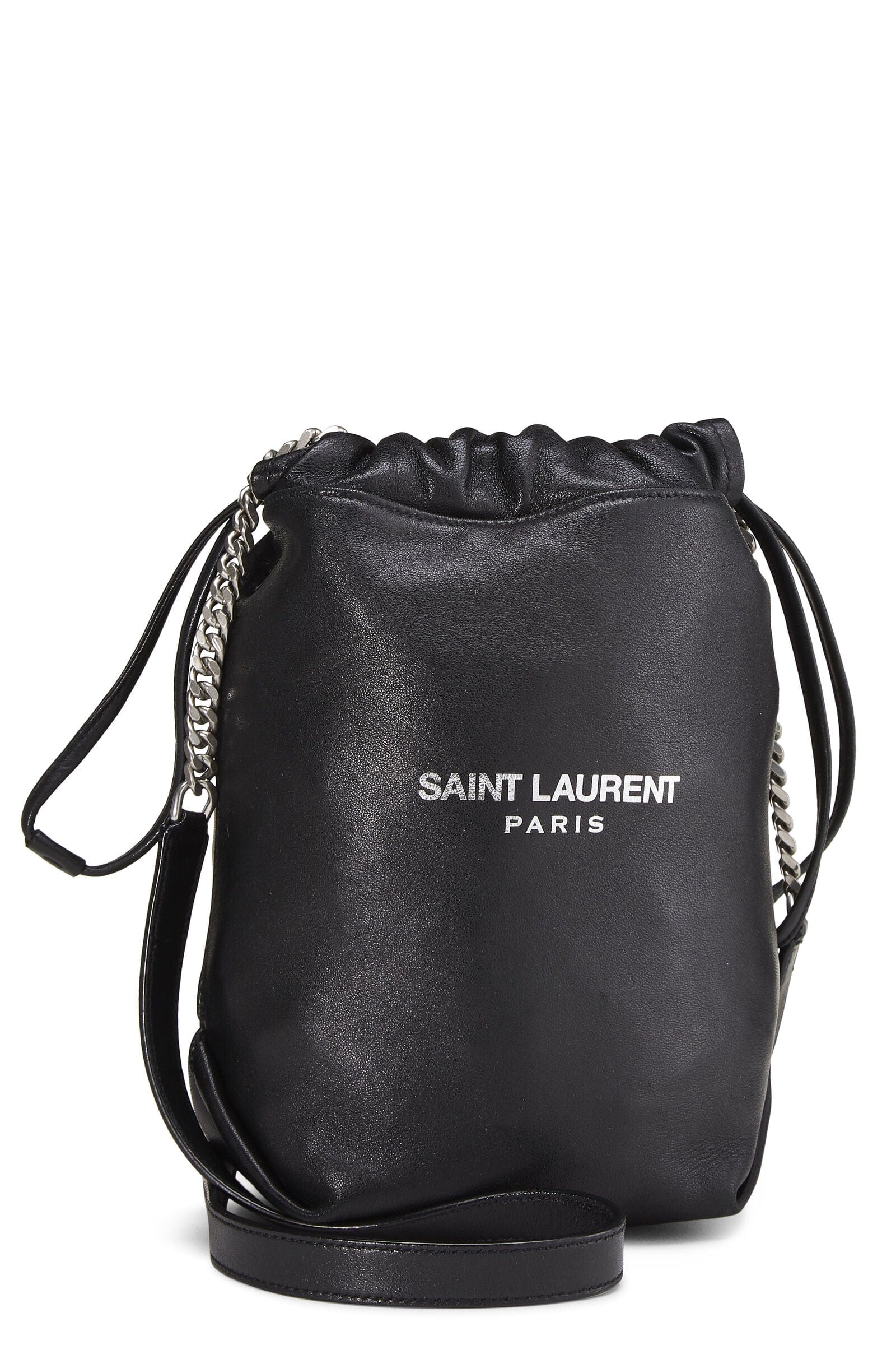 LuxuryPromise YSL BLACK LEATHER TEDDY BUCKET BAG