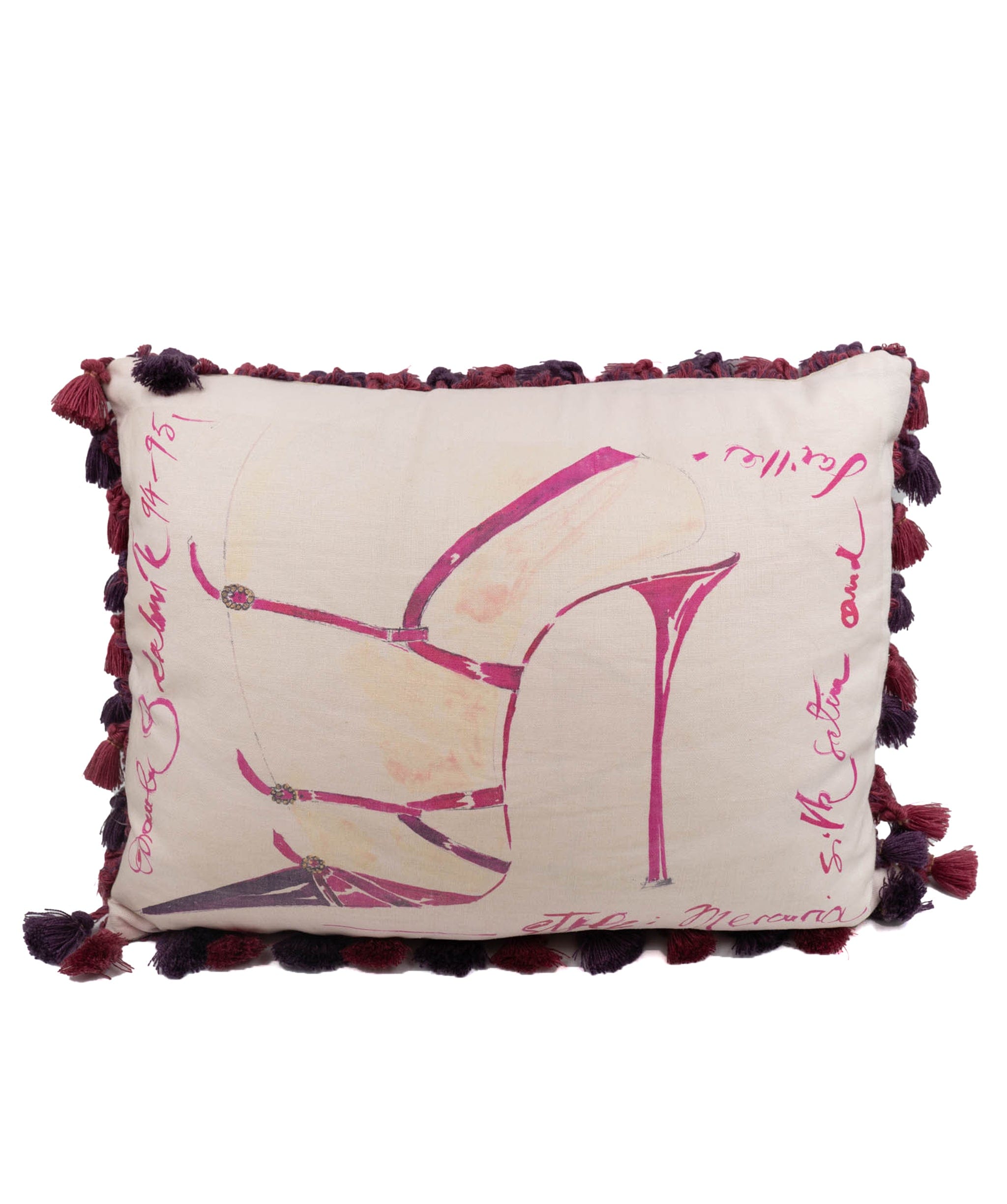 Manolo Blahnik Manola Blahnik 90S FRINGED 'MERCURIA' PILLOW - AWC1753