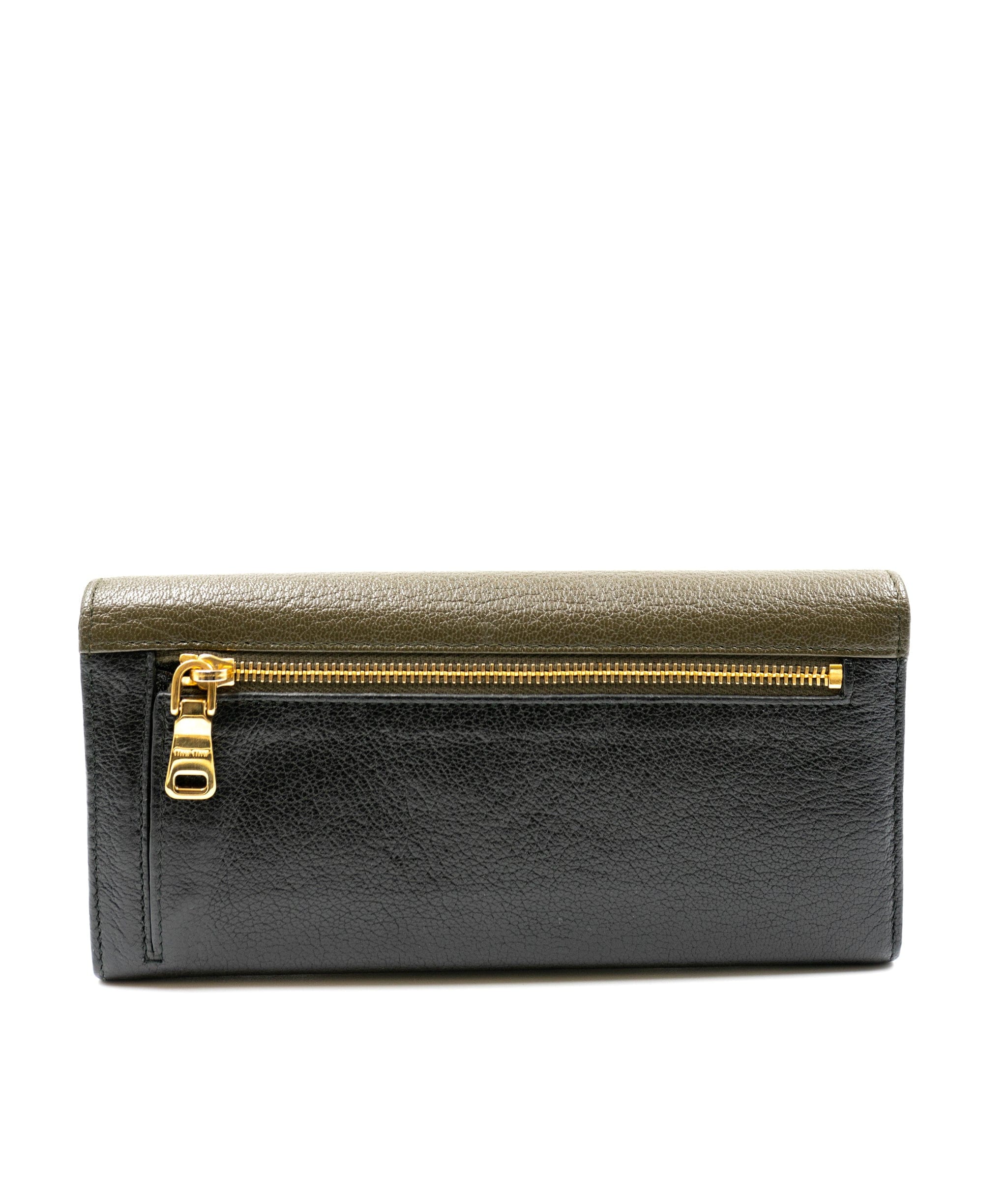 Miu Miu Miu Miu Bi-colour grained wallet with box - AWL3568