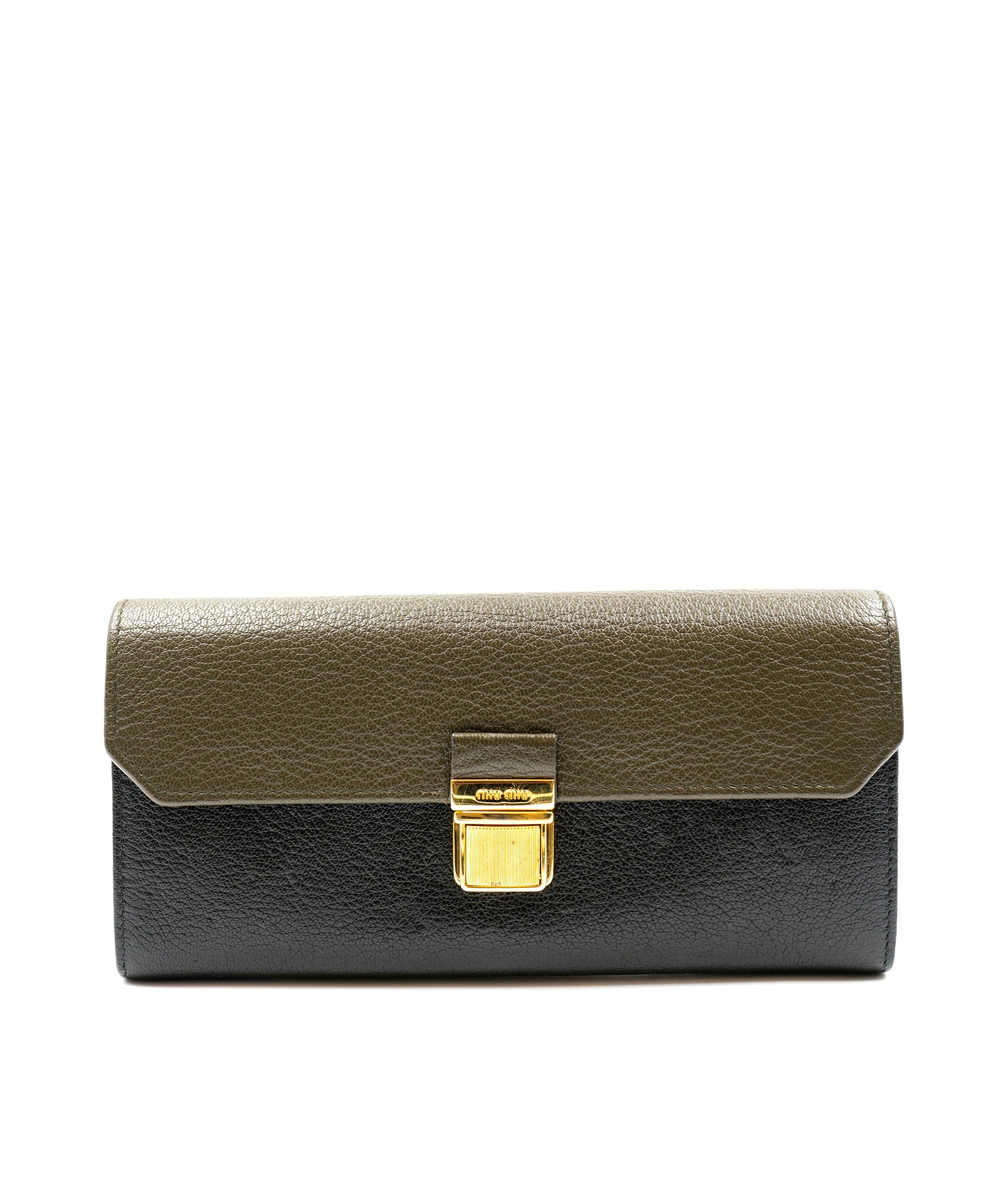 Miu Miu Miu Miu Bi-colour grained wallet with box - AWL3568