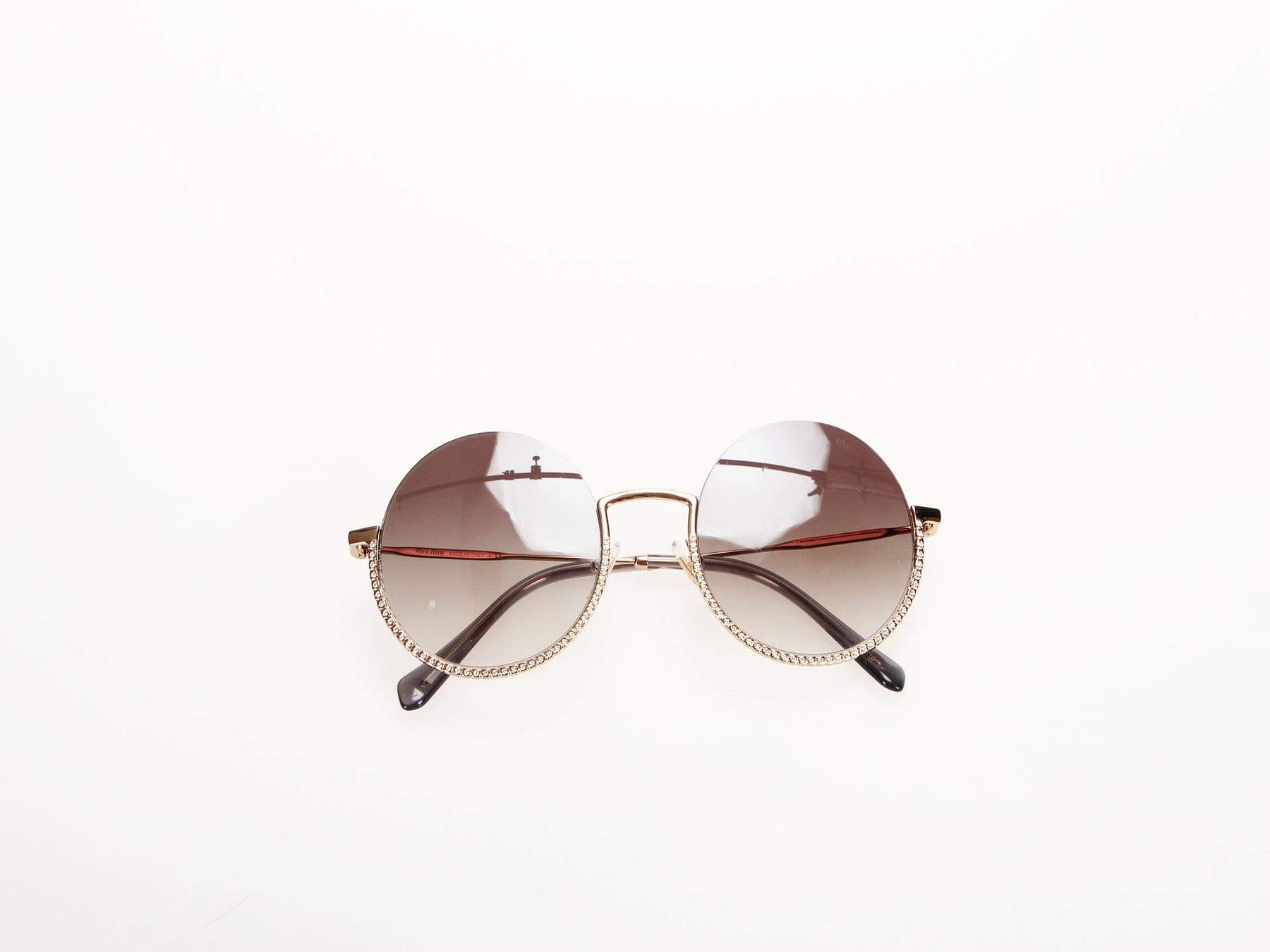 Miu Miu Miu Miu Round Embellished Tinted Sunglasses - RCL1134