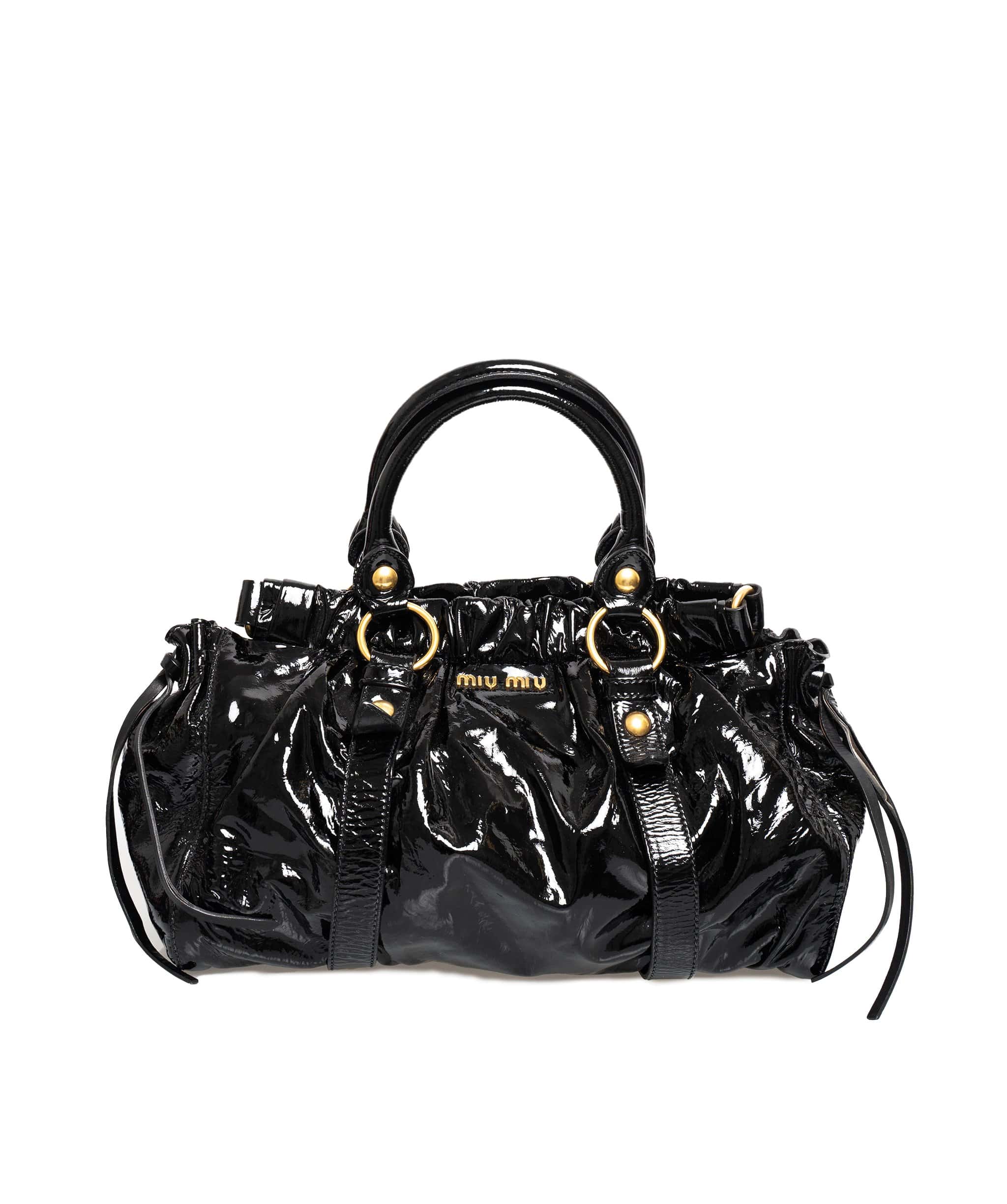 Miumiu Miu Miu black patent bag - ASL1890