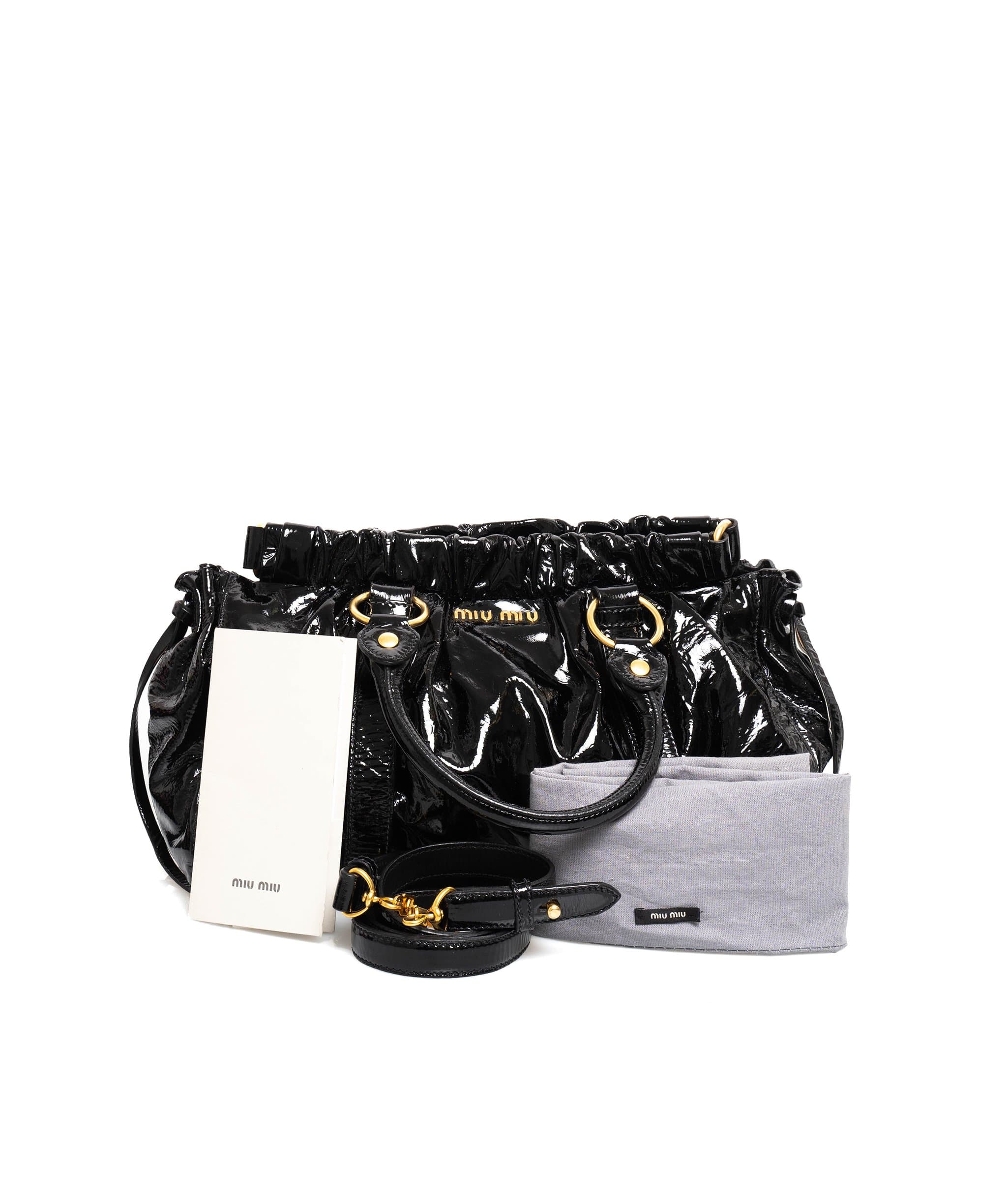 Miumiu Miu Miu black patent bag - ASL1890