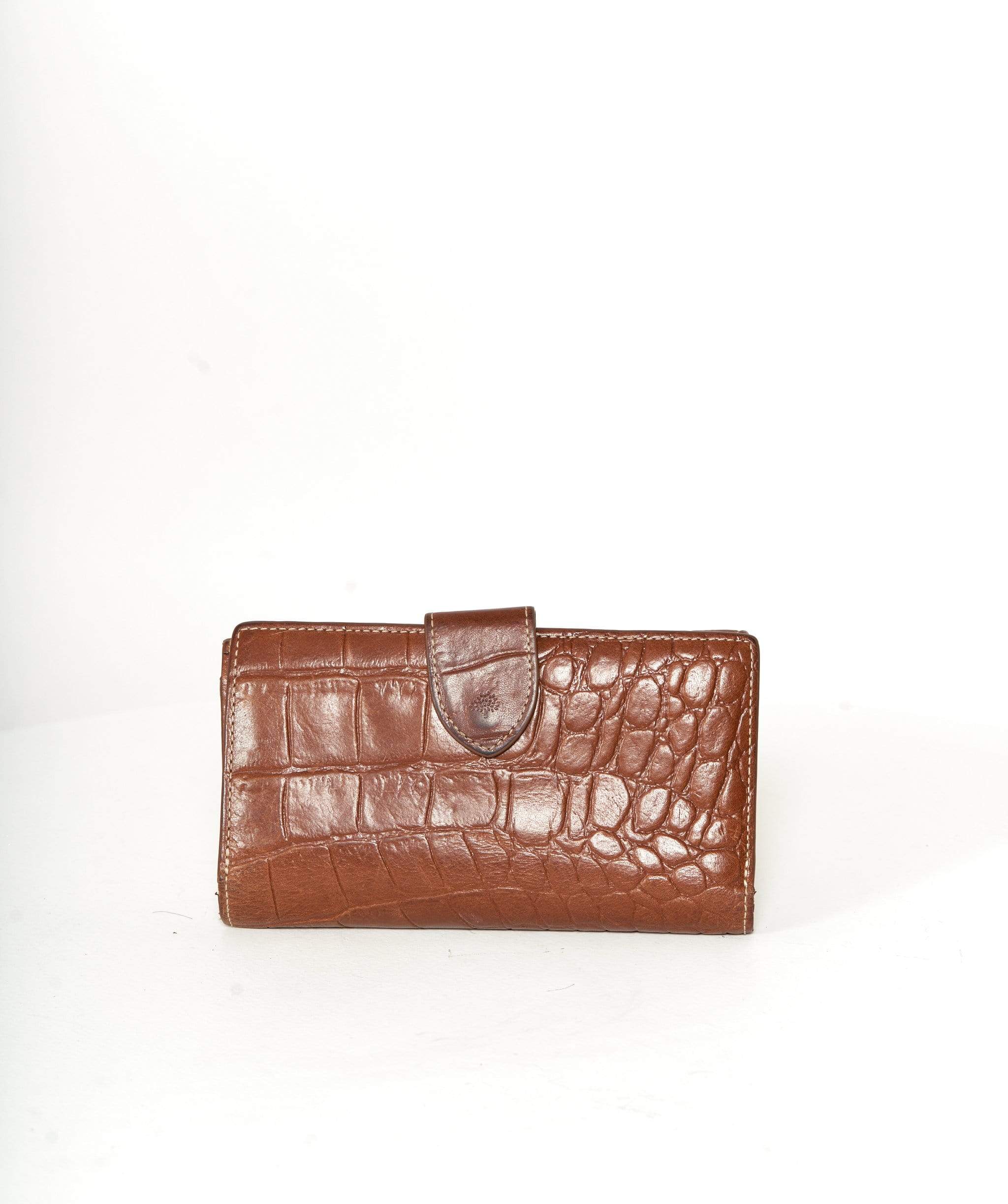 Mulberry Mulberry Brown Crocodile Embossed Wallet