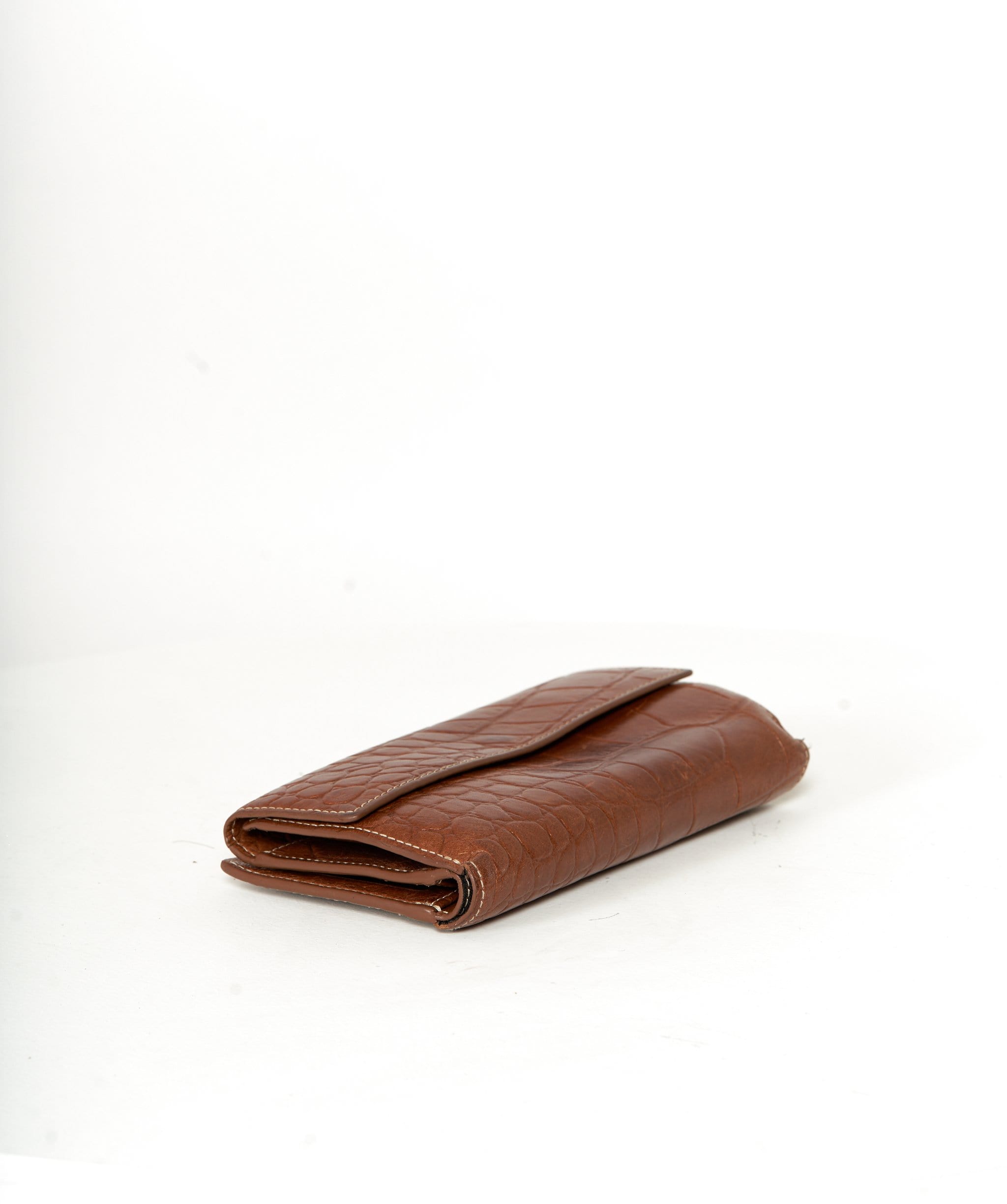 Mulberry Mulberry Brown Crocodile Embossed Wallet