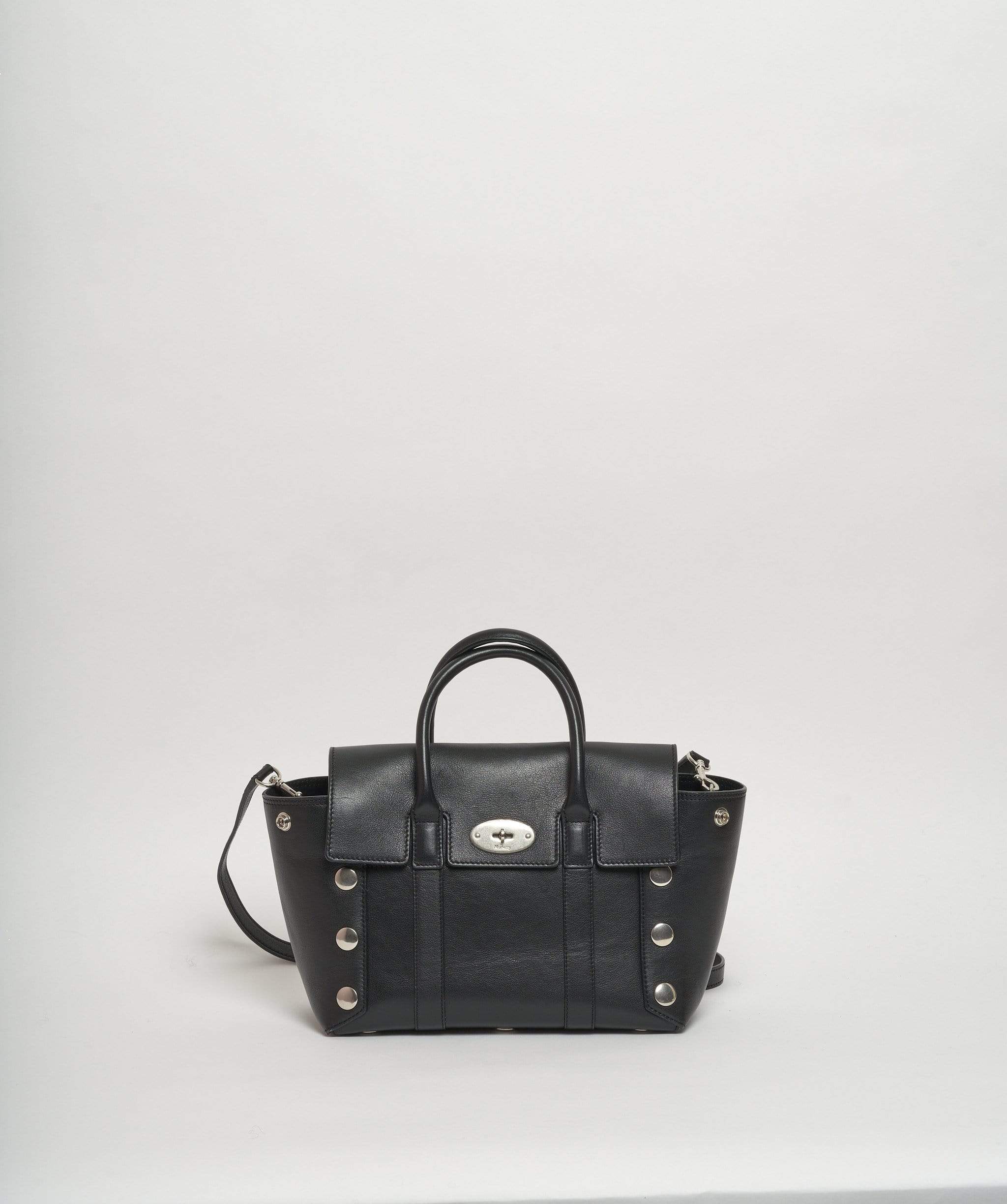 Mulberry Mulberry Bayswater Black Leather Stud Detail Bag PHW