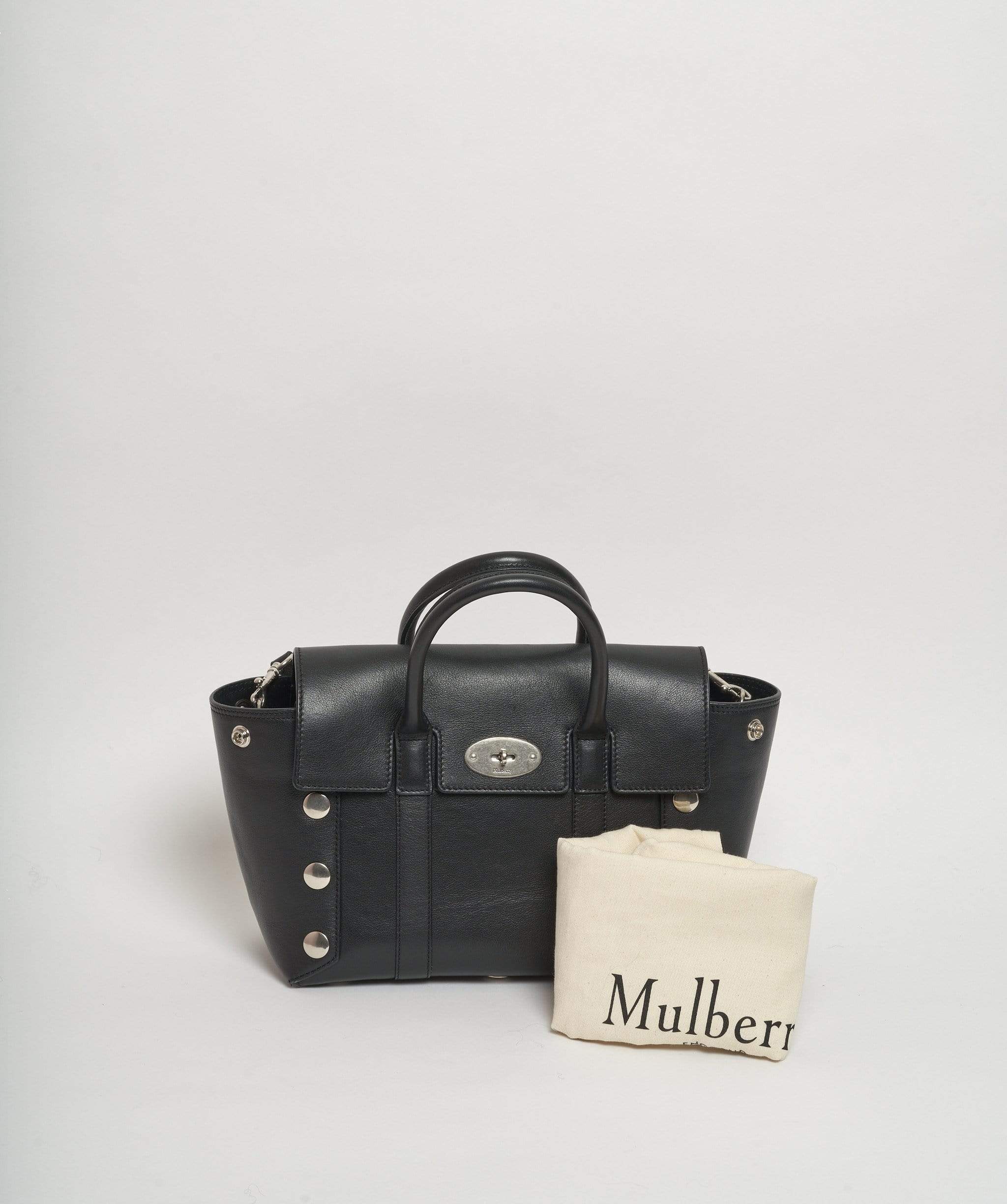 Mulberry Mulberry Bayswater Black Leather Stud Detail Bag PHW