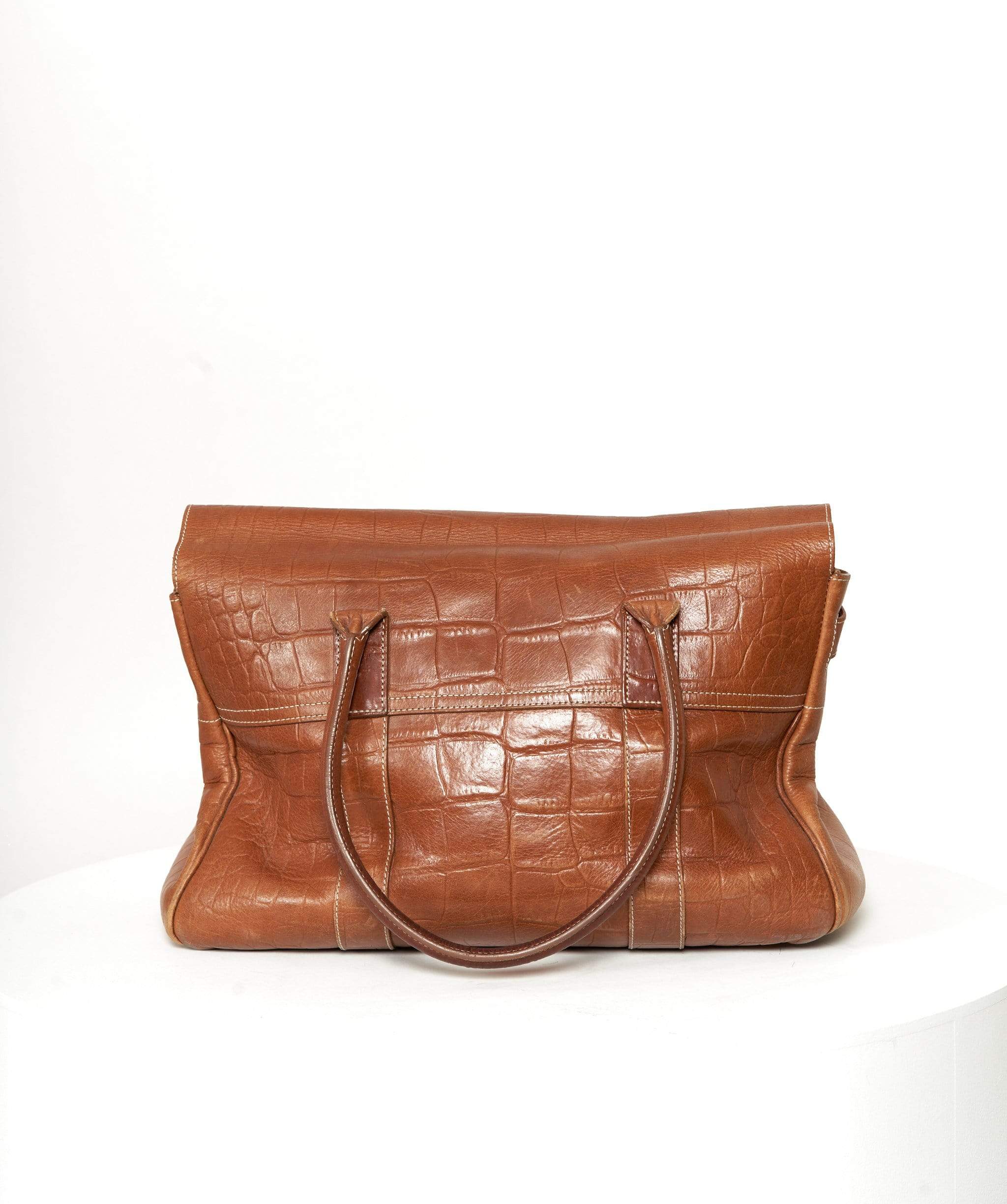 Mulberry Mulberry Brown Crocodile Embossed Bayswater