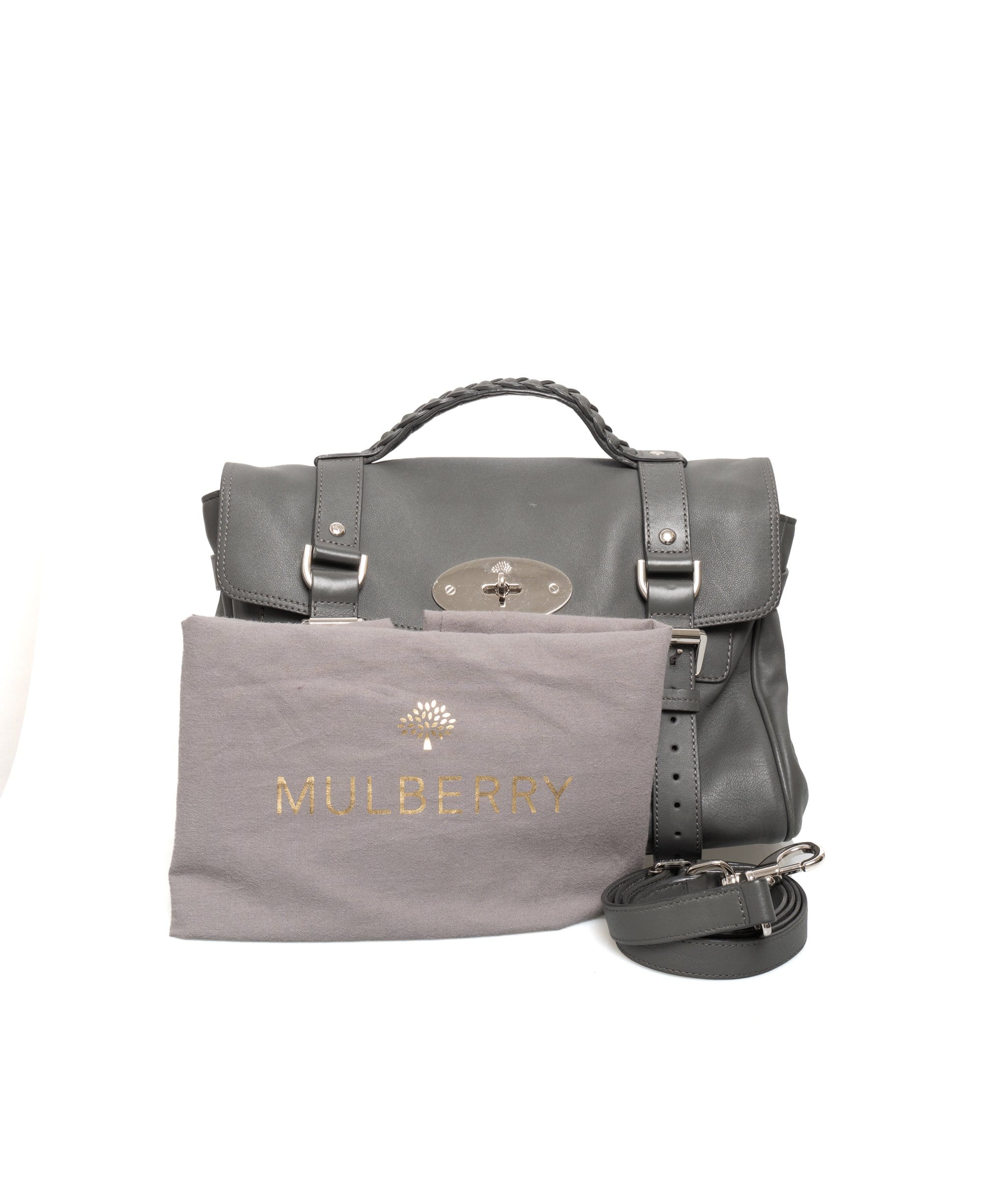 Mulberry Mulberry Grey Leather Alexa Bag PHW - AGC1037