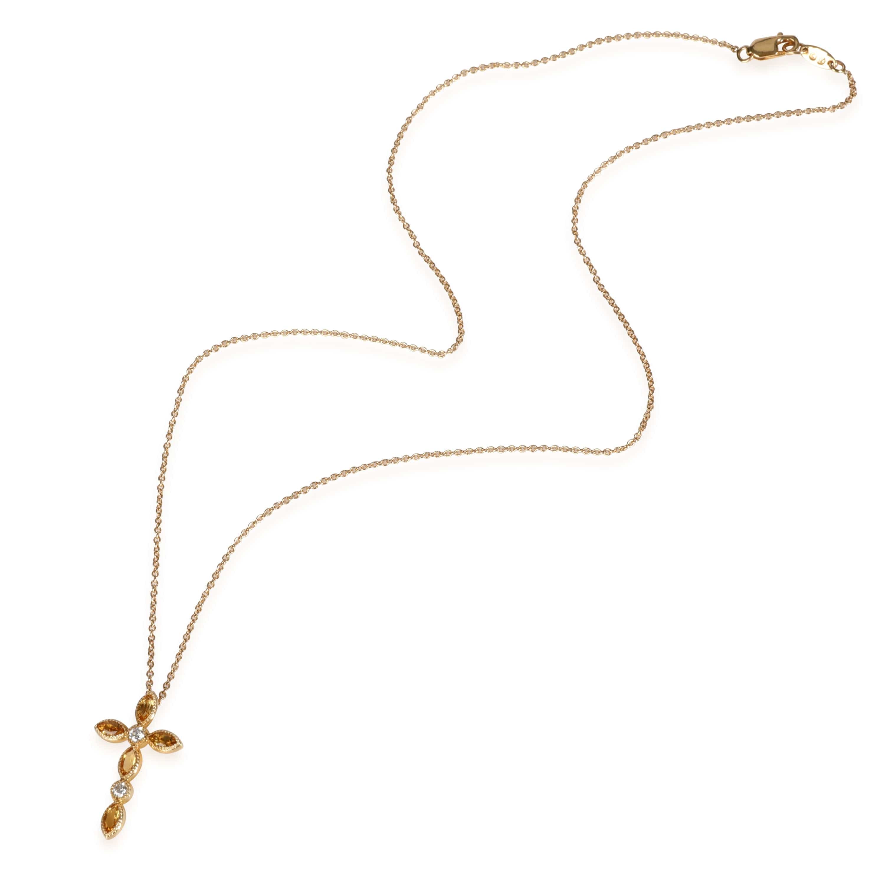 My Story My Story Dana Diamond & Citrine Necklace in 14K Yellow Gold 0.35 ctw