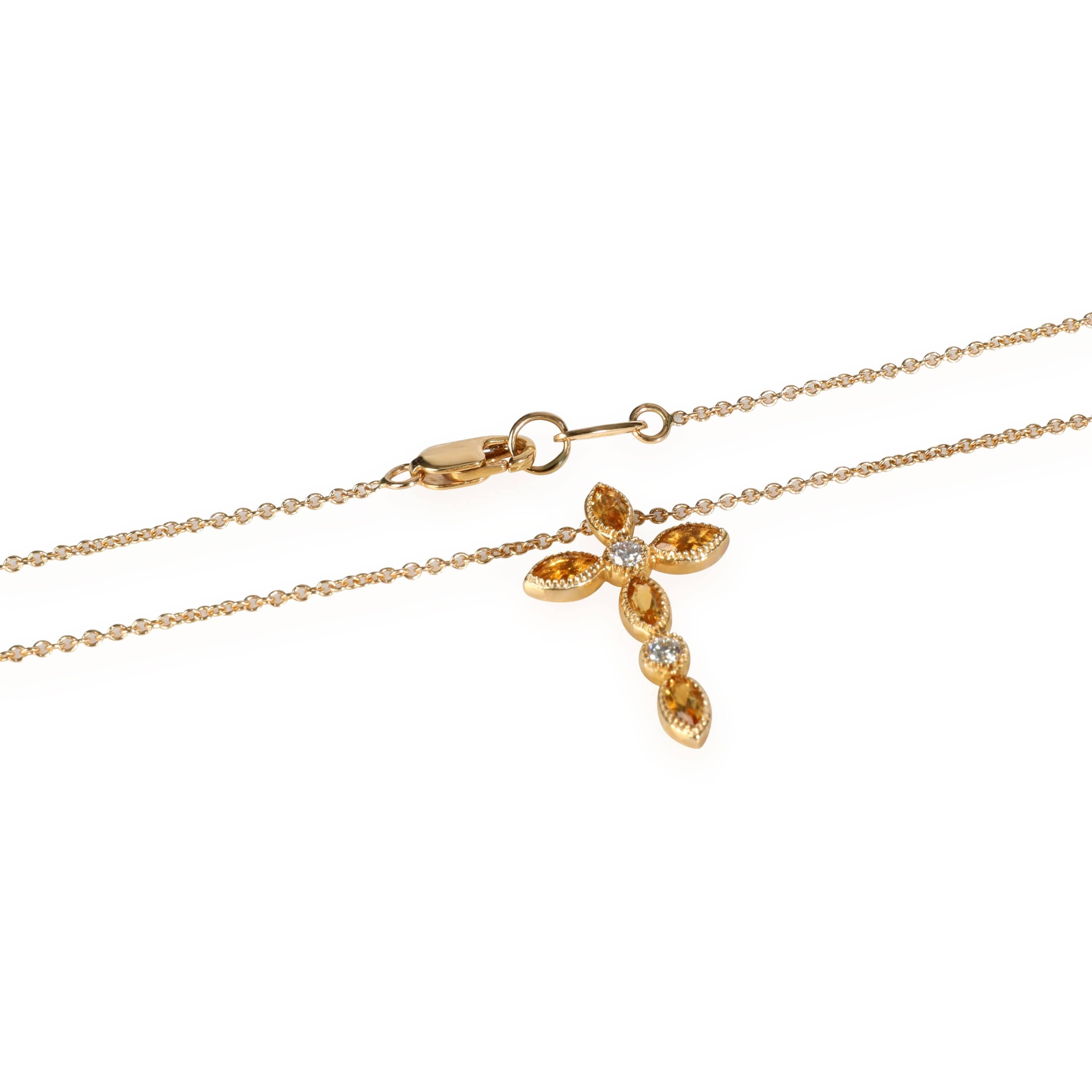 My Story My Story Dana Diamond & Citrine Necklace in 14K Yellow Gold 0.35 ctw