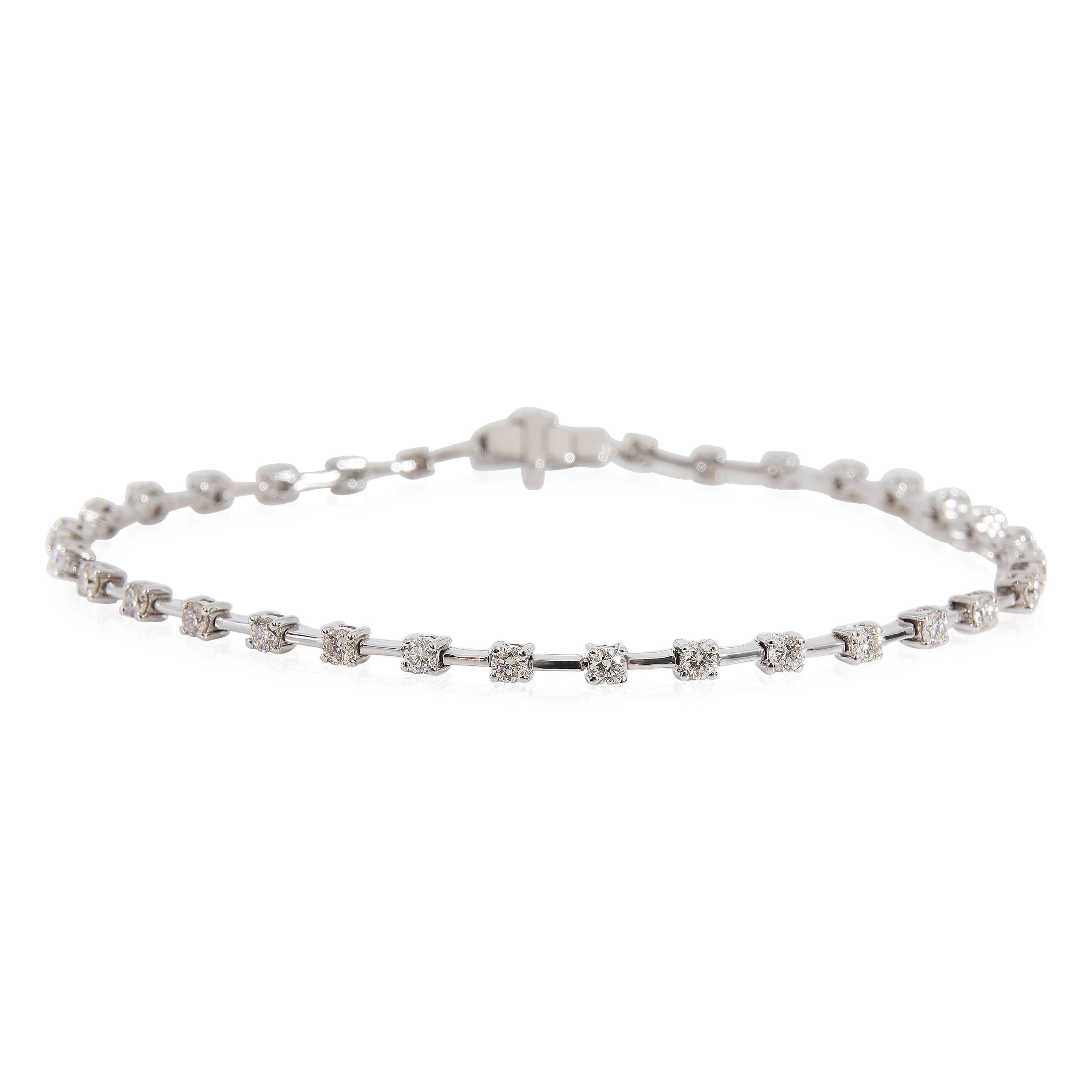 myGemma Diamond Tennis Bracelet in 18k White Gold 1.52 CTW