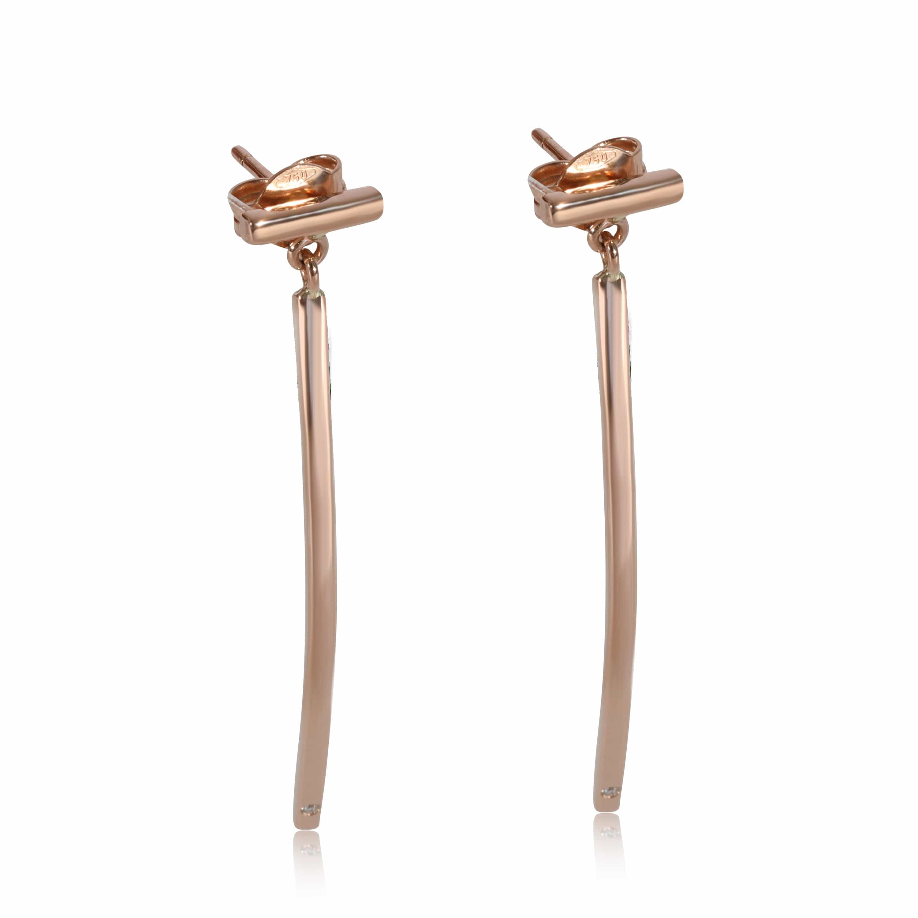 myGemma Bar Drop Diamond Earring in 18k Rose Gold 0.02 CTW