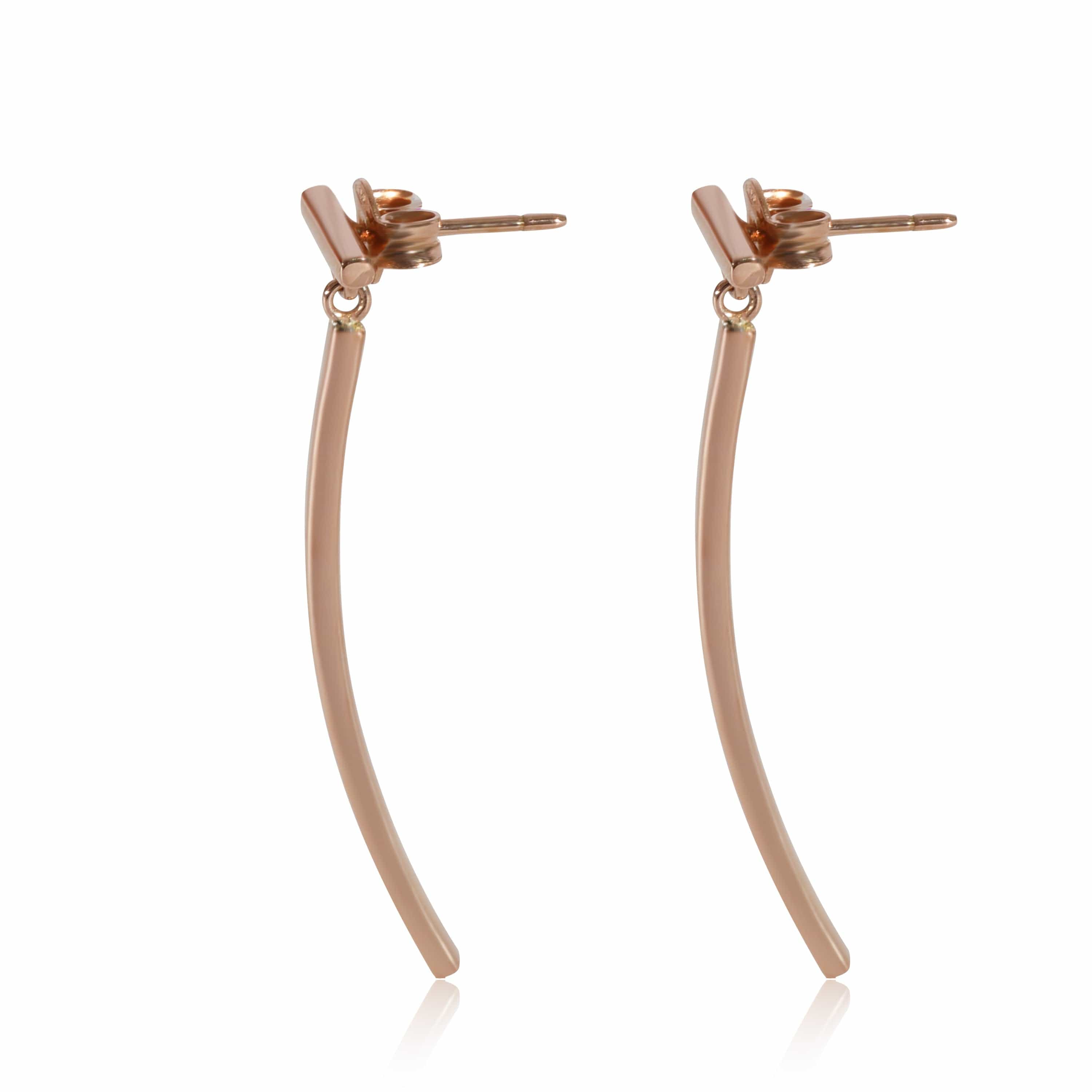 myGemma Bar Drop Diamond Earring in 18k Rose Gold 0.02 CTW