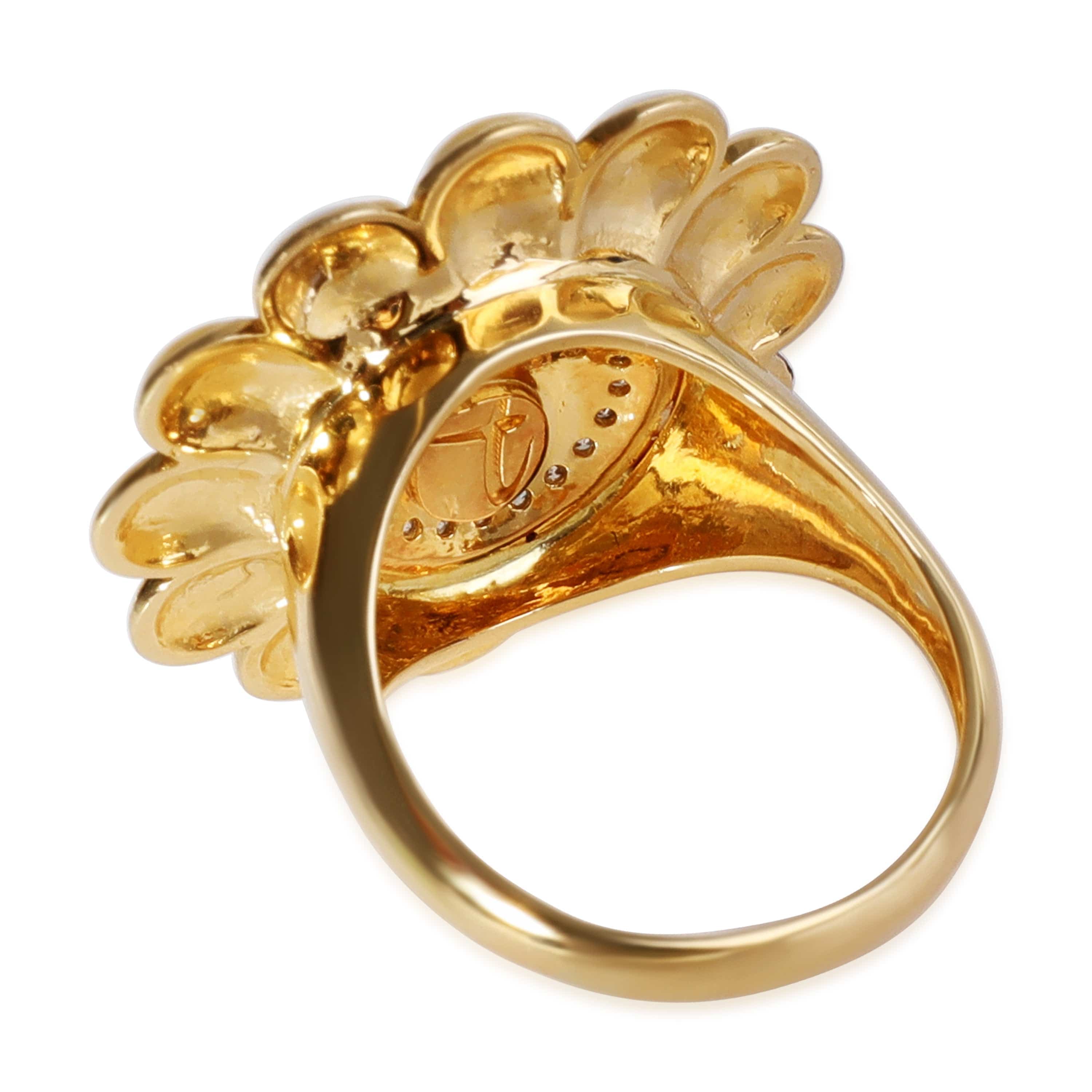 myGemma Takashi Murakami Sunflower Ring  in 18K Yellow Gold 0.27 CTW