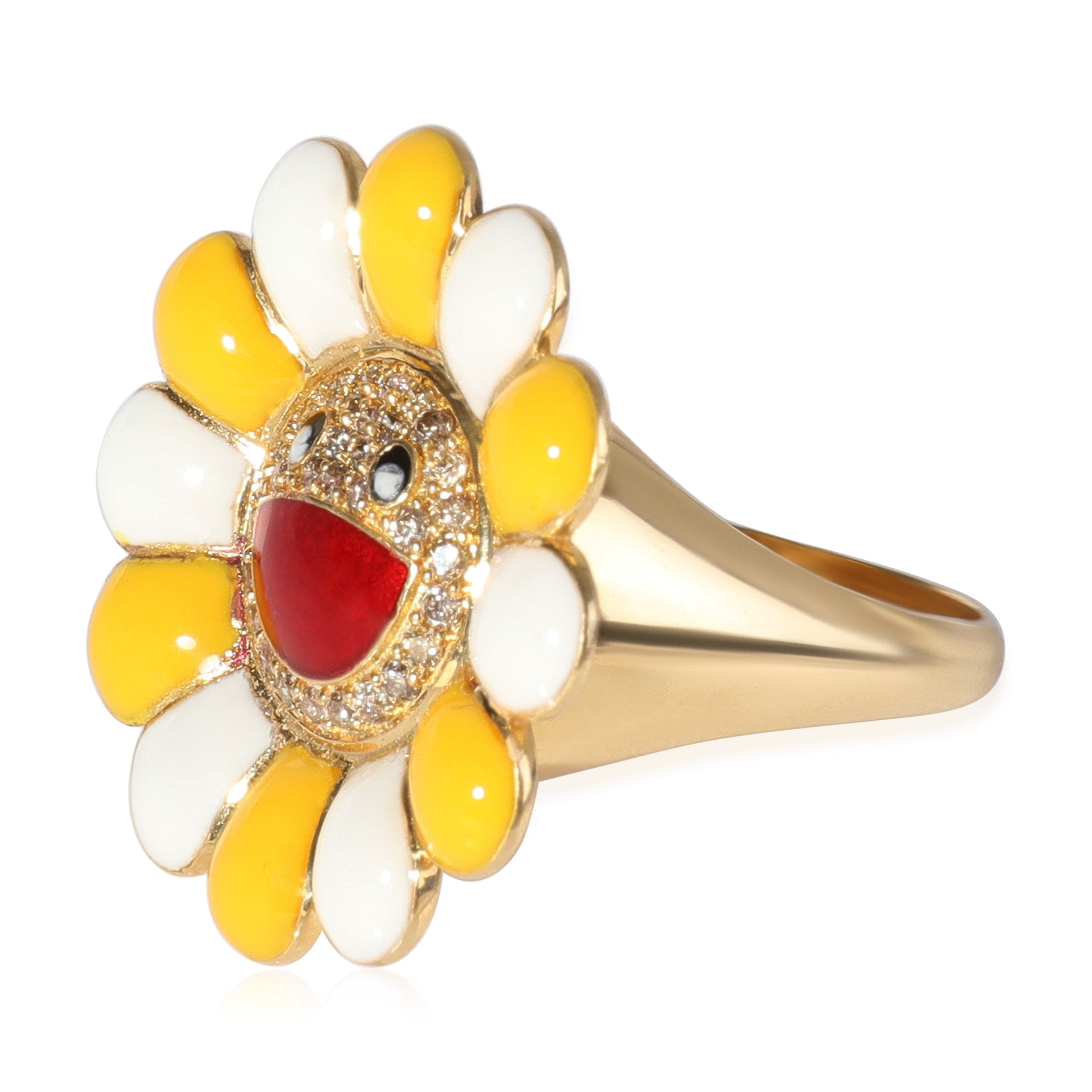 myGemma Takashi Murakami Sunflower Ring  in 18K Yellow Gold 0.27 CTW