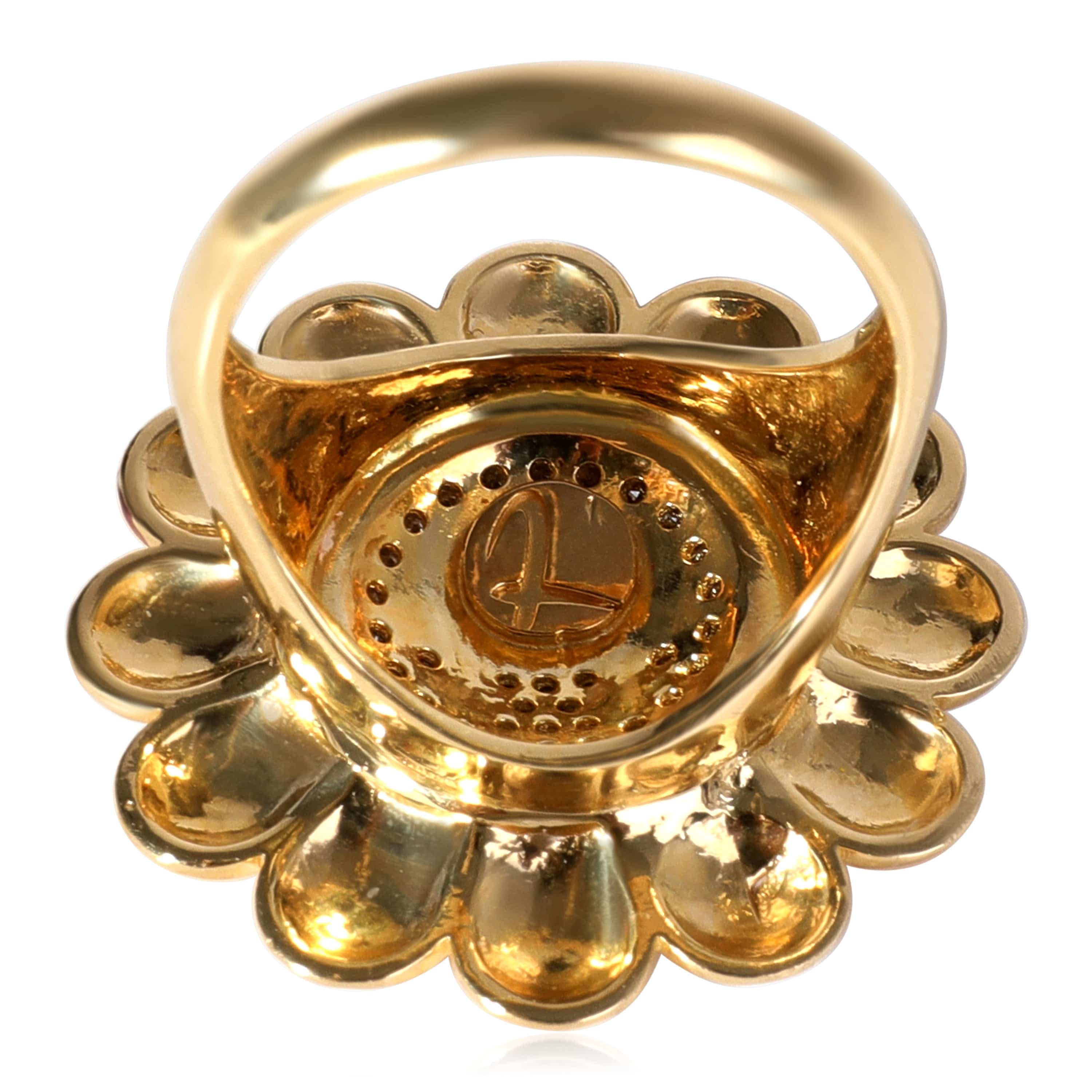 myGemma Takashi Murakami Sunflower Ring  in 18K Yellow Gold 0.27 CTW