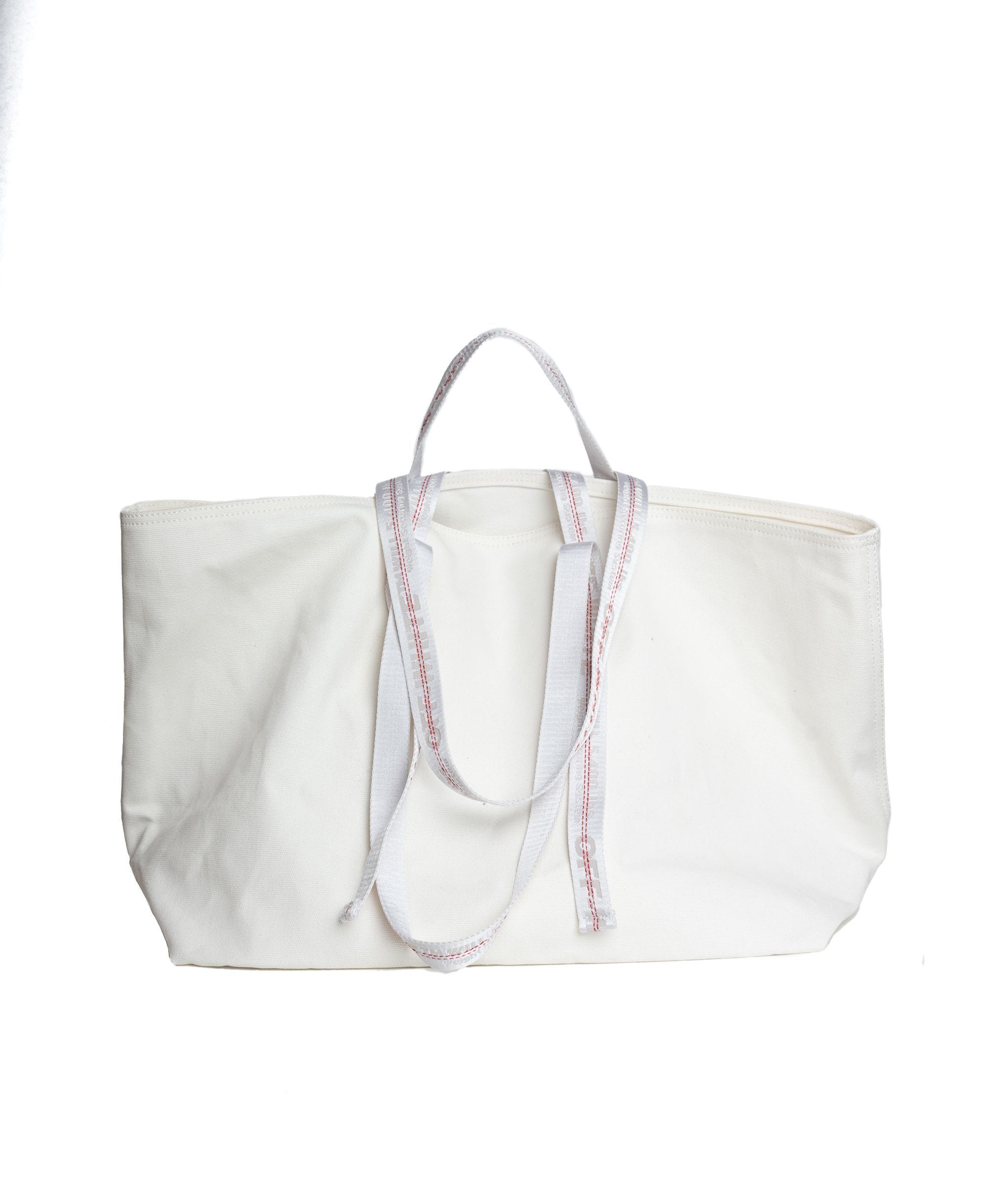 Off White Off White White Canvas Tote Bag  AGL1077