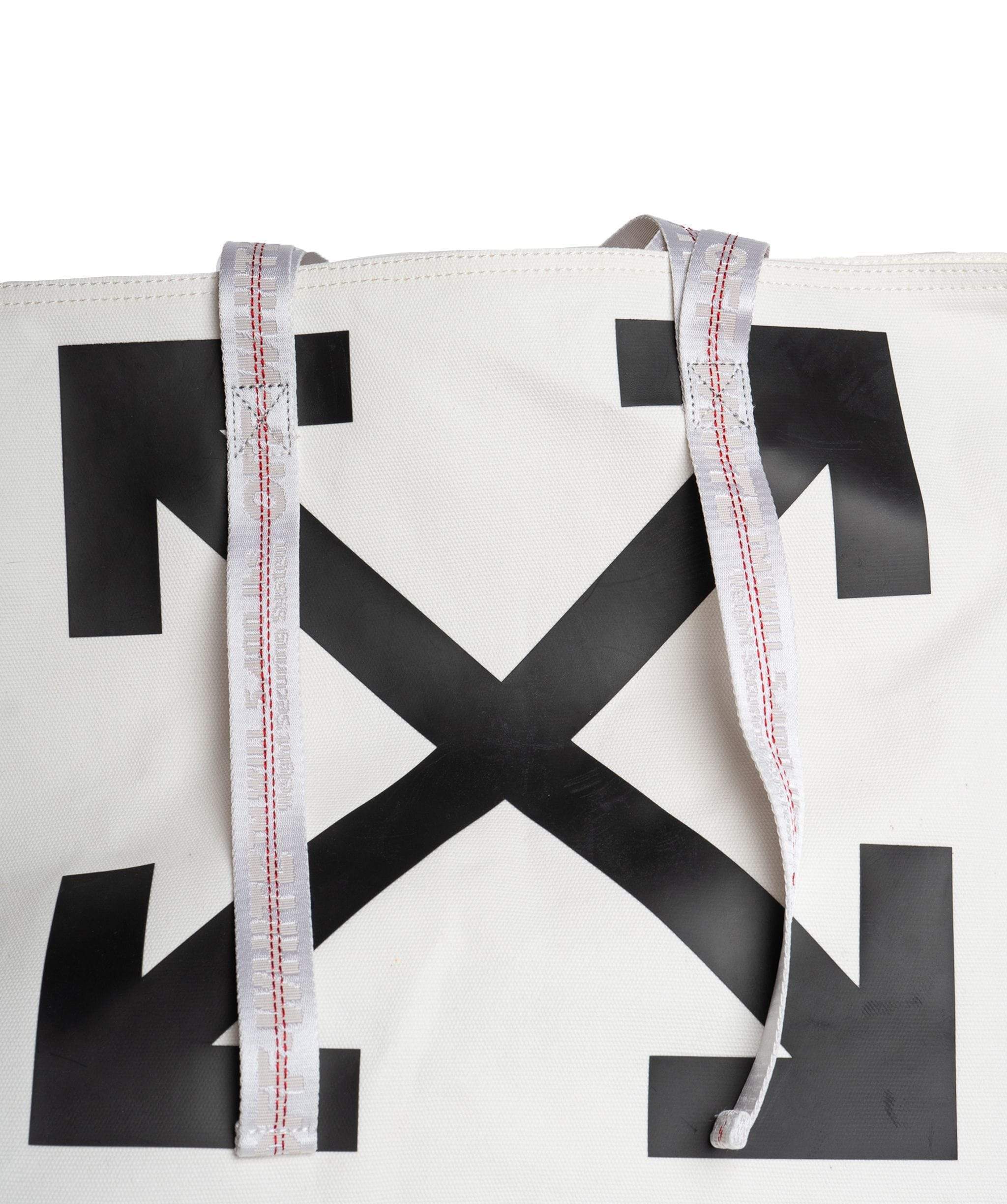 Off White Off White White Canvas Tote Bag  AGL1077