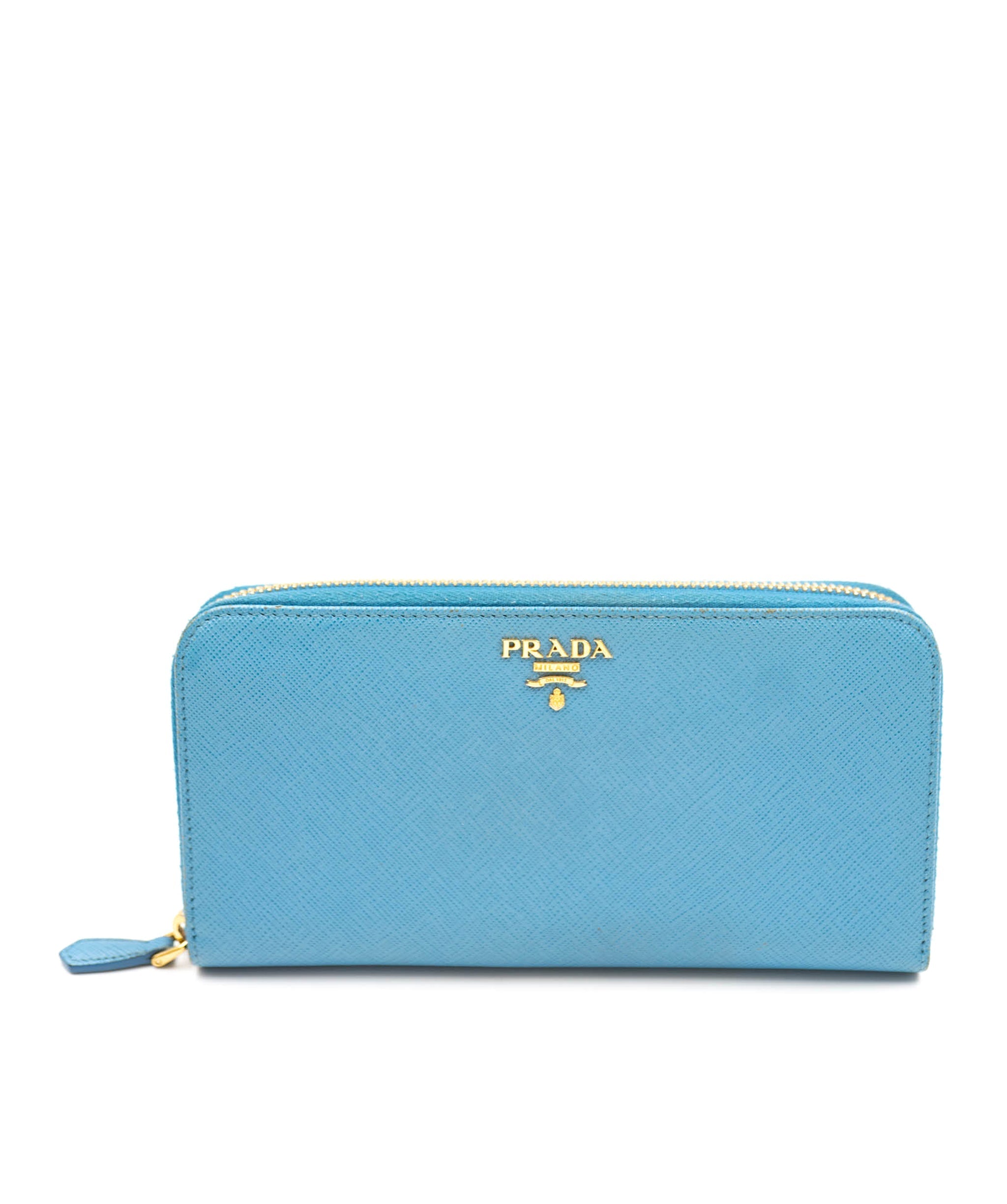 Prada Prada Light Blue Saffiano Zippy Long Wallet - AWC1679