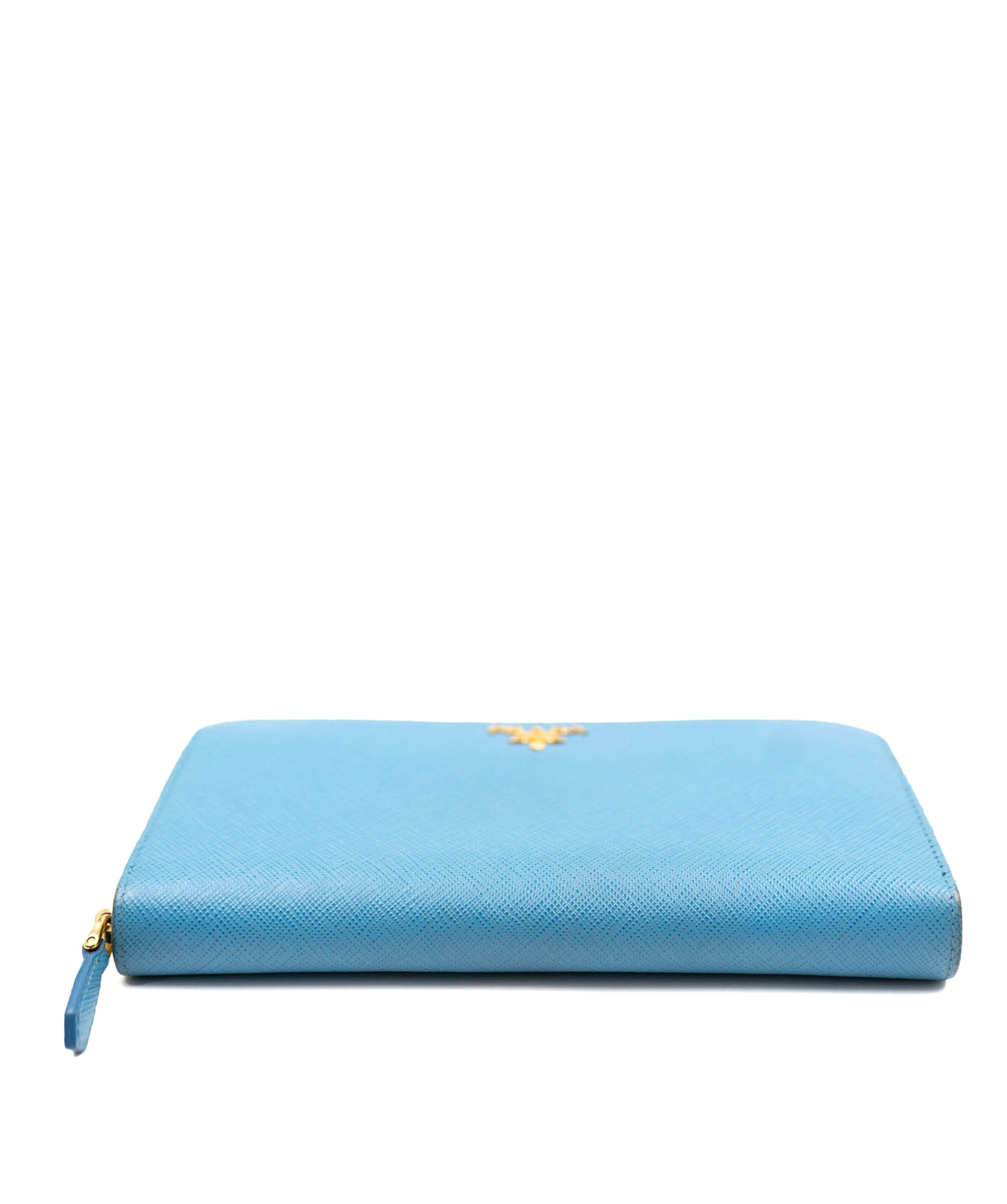 Prada Prada Light Blue Saffiano Zippy Long Wallet - AWC1679