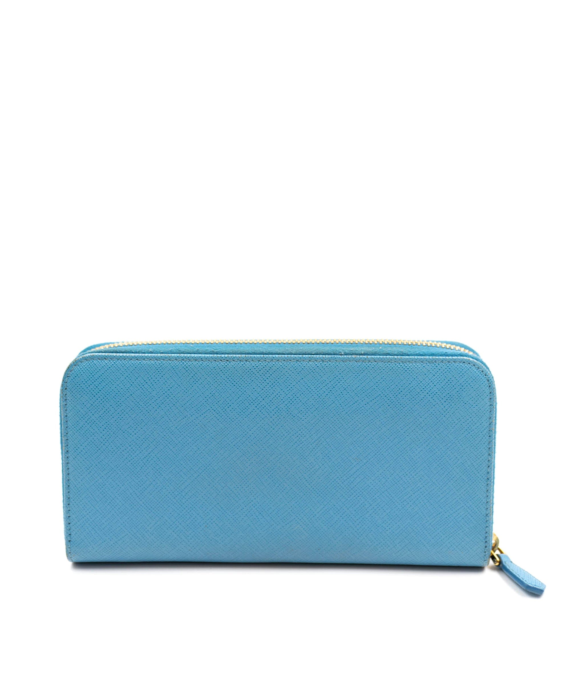 Prada Prada Light Blue Saffiano Zippy Long Wallet - AWC1679