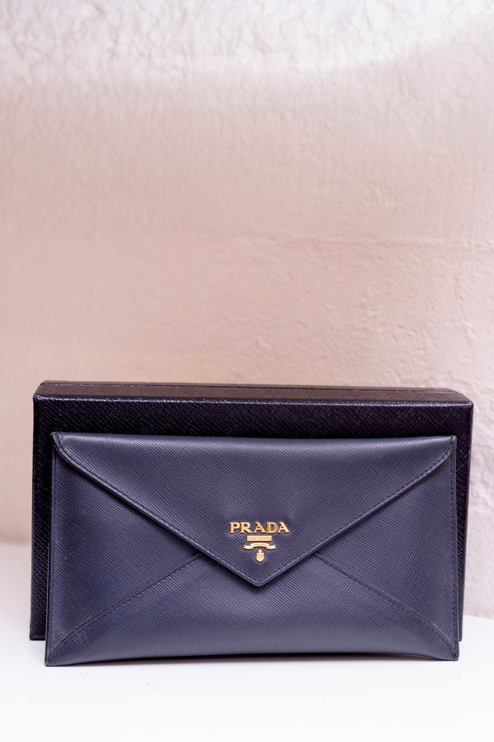 Prada Prada Navy Saffiano Leather Card Holder  - AGL1591